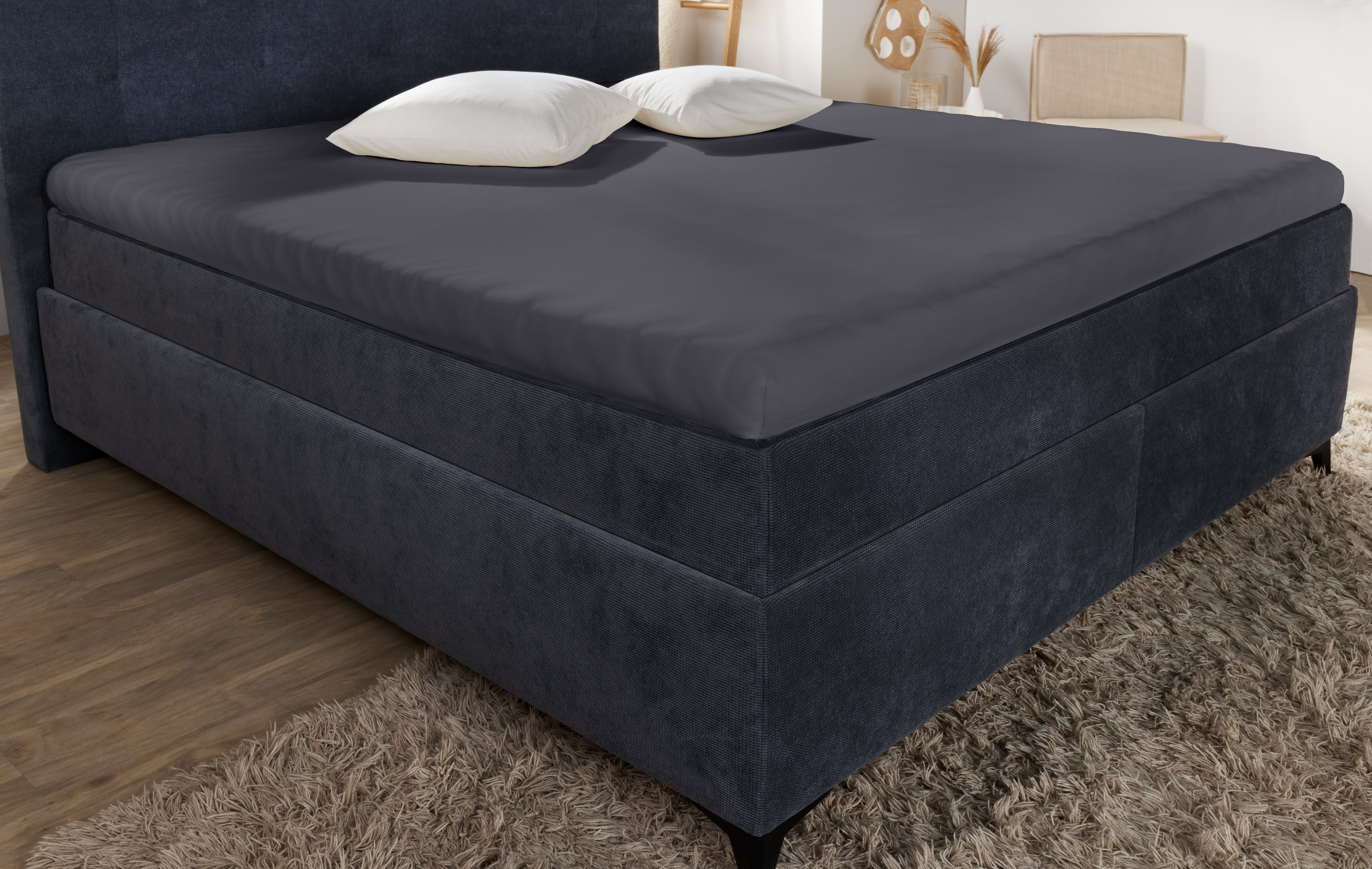 Primera Spannbettlaken Elasthan-Feinjersey Topper, Jersey-Elasthan, Gummizug: rundum, (1 Stück), Aus 95% gekämmter Baumwolle und 5% Elastan