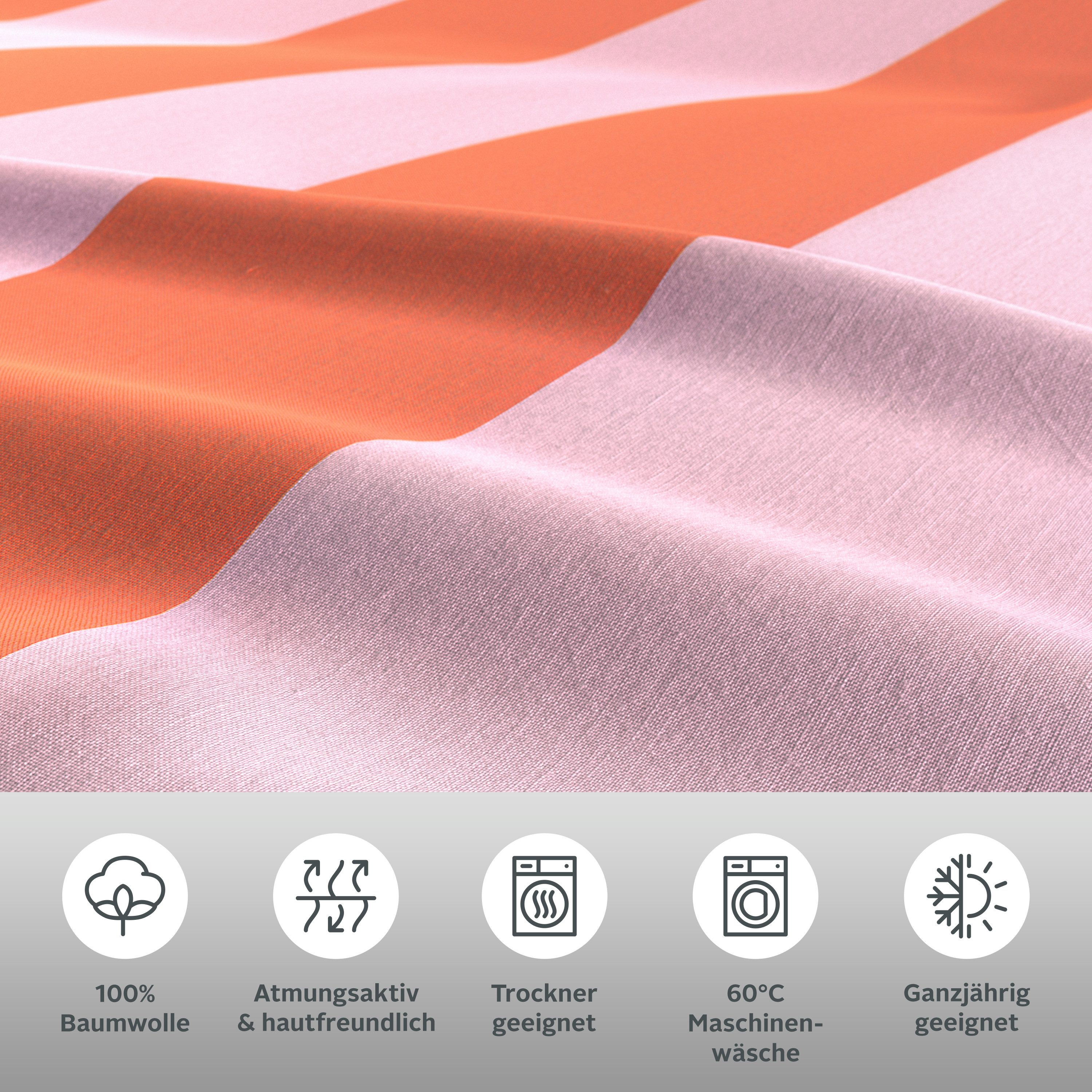 OTTO home Wendebettwäsche Sari Trend, Linon, 2 teilig, ab Gr. 135/200 cm, Bettwäsche in modernen Farben, trendig