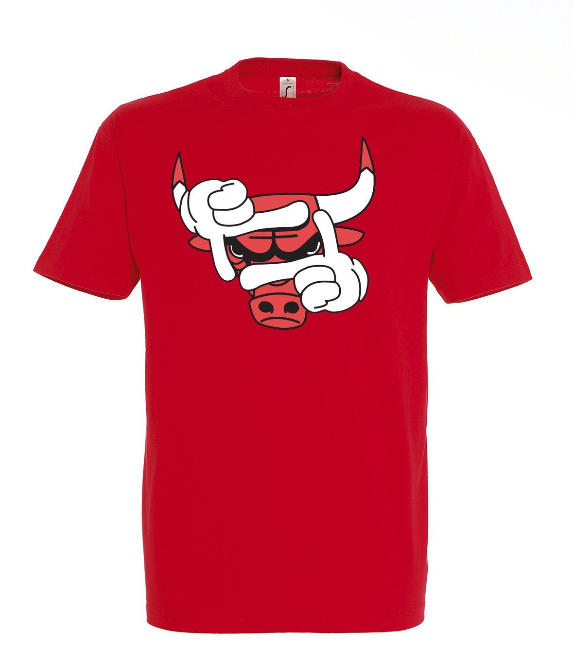 Youth Designz T-Shirt Bulls Sport Herren T-Shirt mit modischem Frontprint Rot