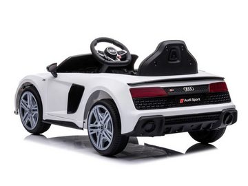 TPFLiving Elektro-Kinderauto Audi R8 Sport - Kinderauto mit Fernbedienung - 2 x 12 Volt - 7Ah-Akku, Belastbarkeit 30 kg, Kinderfahrzeug mit Soft-Start und Bremsautomatik - Farbe: weiß