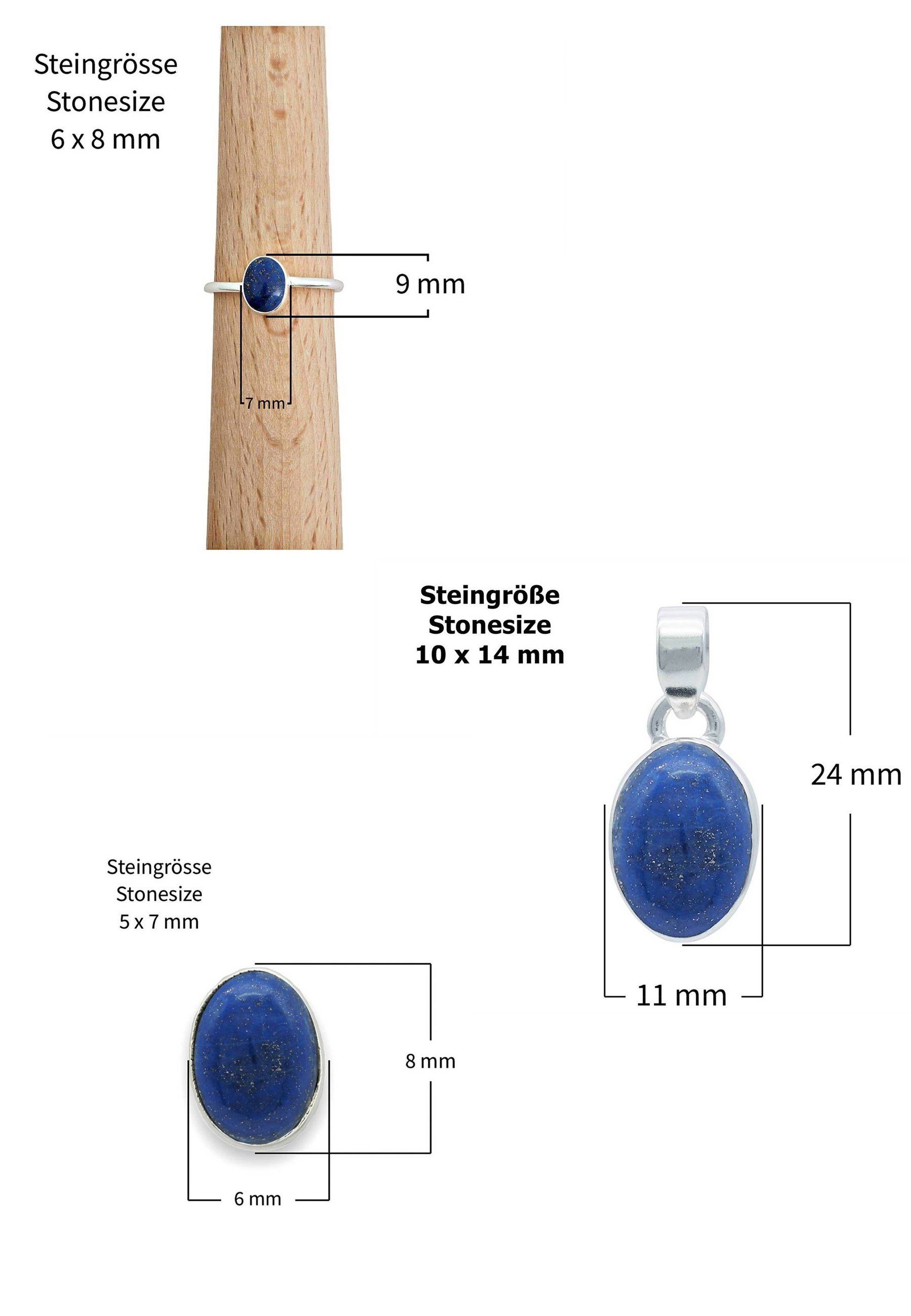 mantraroma Schmuckset (Schmuckset mit Silber) aus Lapis Lazuli 925 Silber 925er