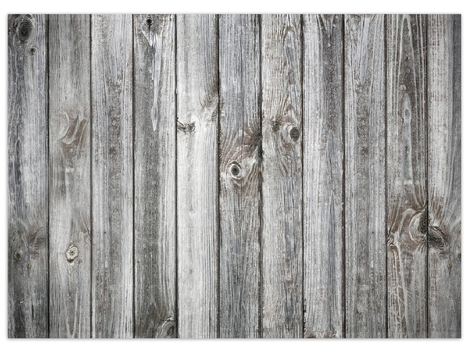 Wallario Teppich Holz-Optik Textur hellgraues Holz Paneele Dielen mit Asteinschlüssen, rechteckig, rutschfest