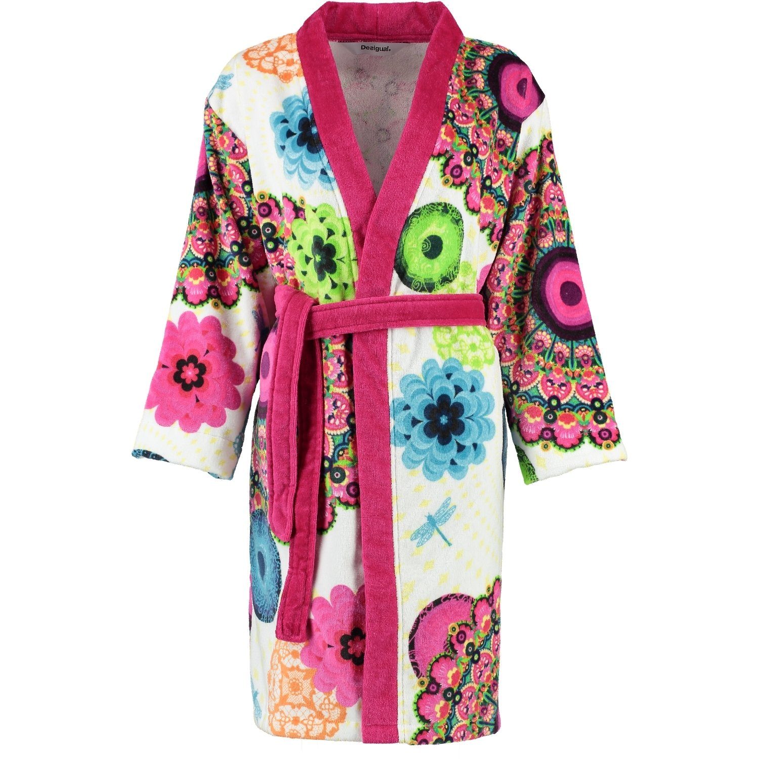Desigual Damenbademantel Galactic Fair Kimono Velours, Kimono, 100%  Baumwolle