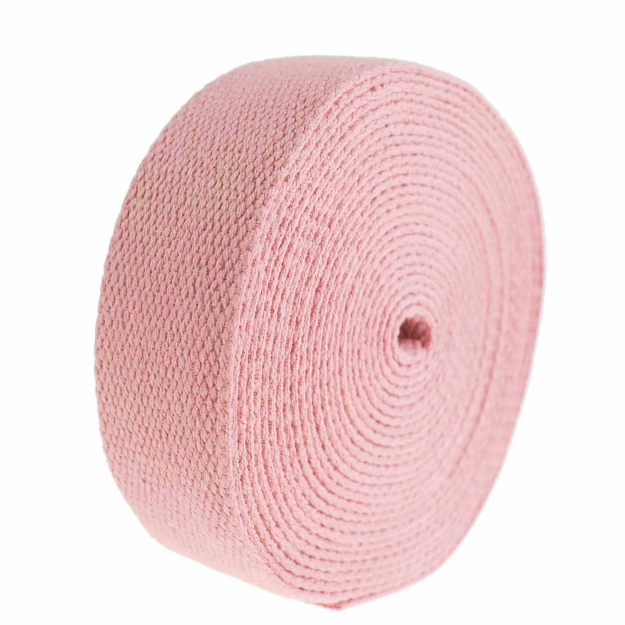 maDDma Webband 5m Gurtband 25mm 100% Baumwolle Gurtbänder Tragegurt Taschengurt, puderrosa