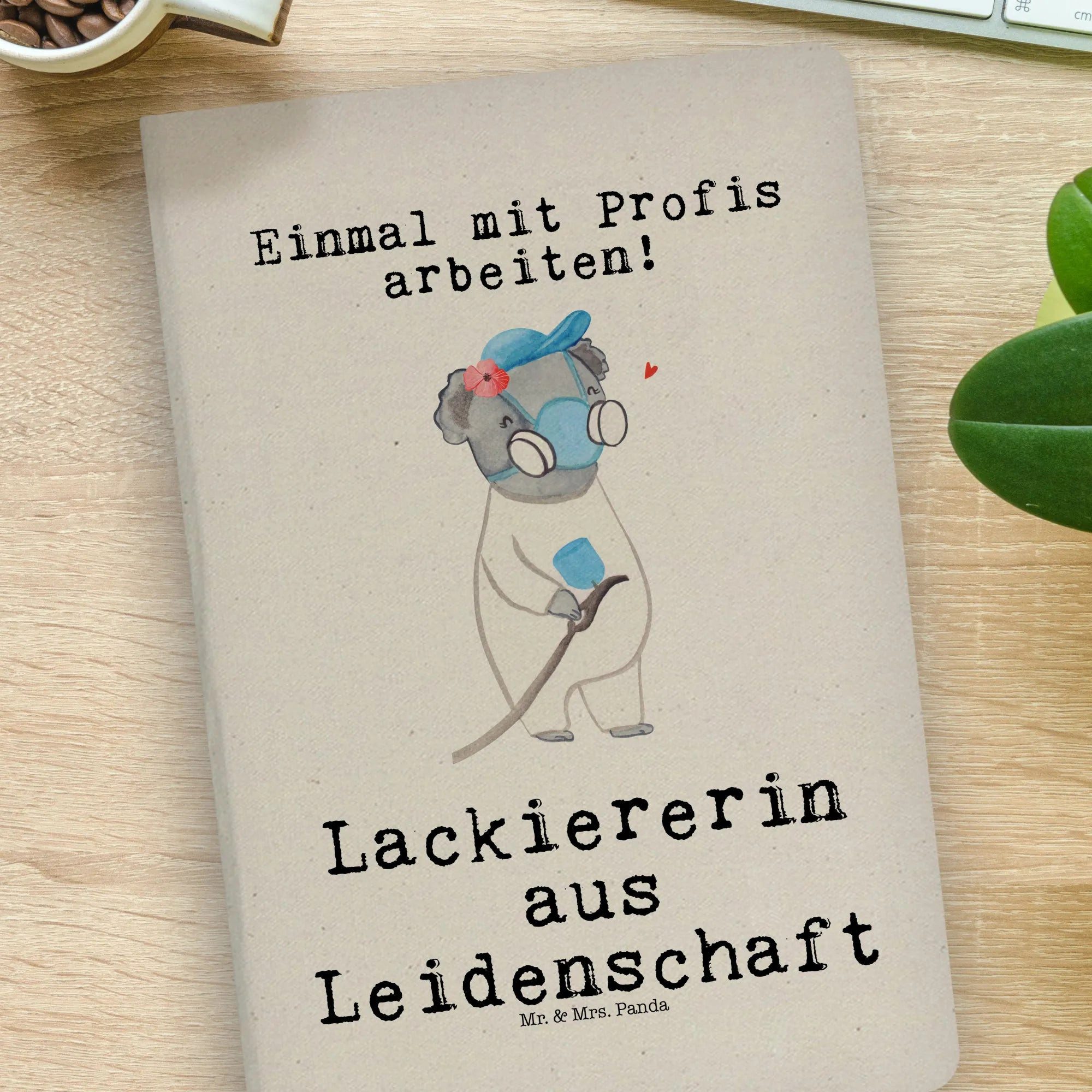 Thumbnail - Mr. & Mrs. Panda Notizbuch Lackiererin Leidenschaft - Transparent - Geschenk, Ausbildung, Danke, Mr. & Mrs. Panda, Kreat...