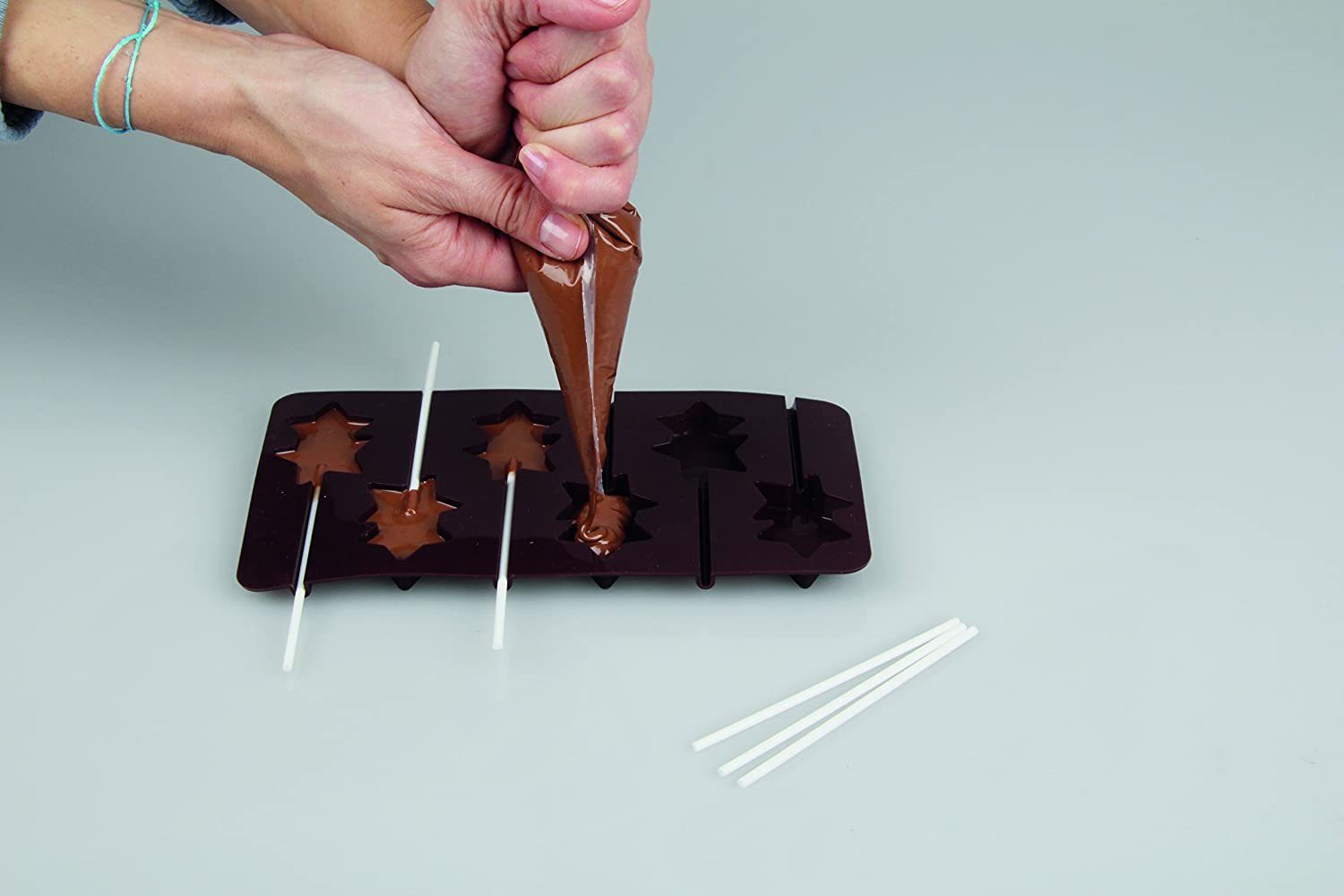 Dr. Oetker Küchenhelfer Schokoladenform Dr. Oetker Pralinenform 2er Set "Lolli Sterne" 1295 Schokoladenform