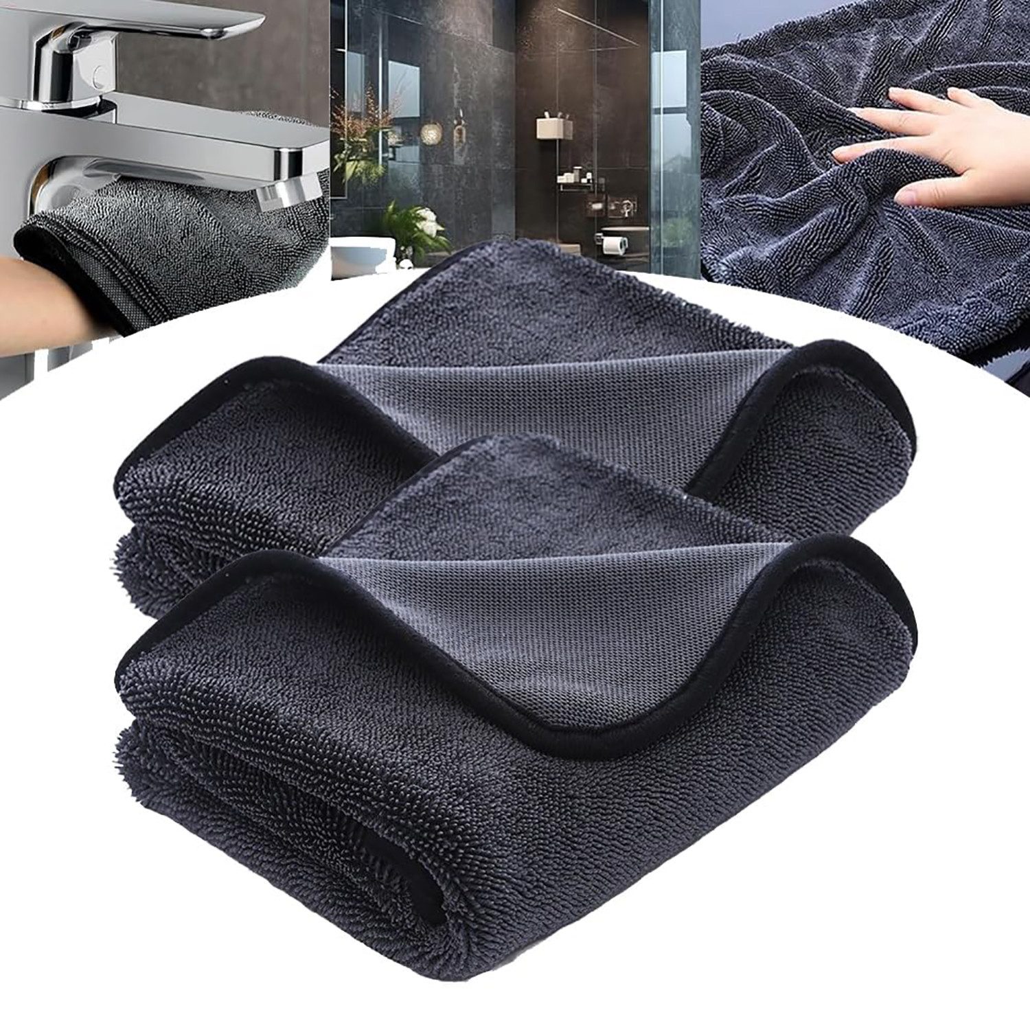 FOUORTUNATE-BEE Geschirrtuch 2 Stück Mikrofasertuch Trockentücher fusselfre günstig online kaufen