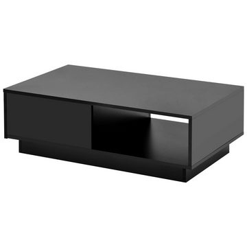 OKWISH Couchtisch Moderner Hochglanz-Sofatisch, Couchtisch, rechteckiger (Wohnzimmertisch mit LED-Licht), 15 Farben für Teetisch, Haushaltsdekoration (95 x 55 x 32 cm)