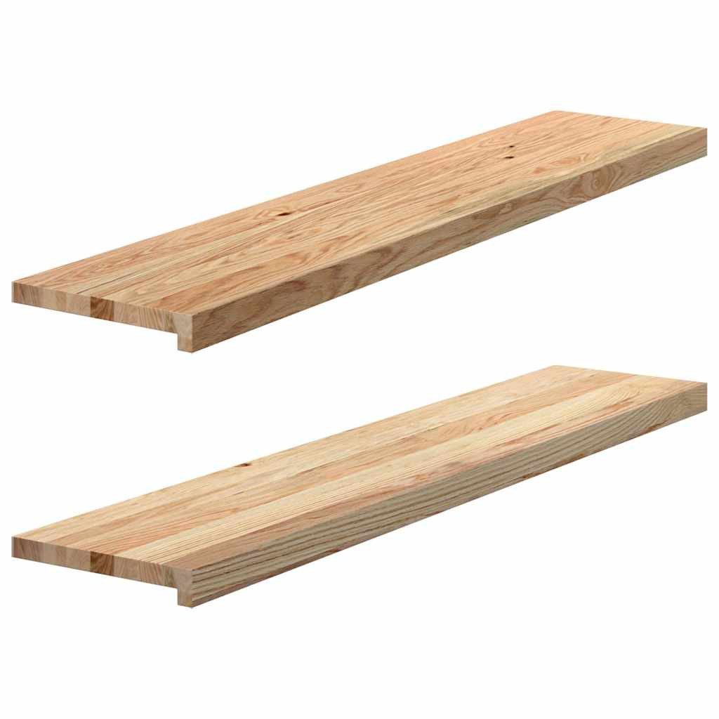 vidaXL Fensterbank Fensterbänke 2 Stk Unbehandelt 120x30x2 cm Massivholz Eiche