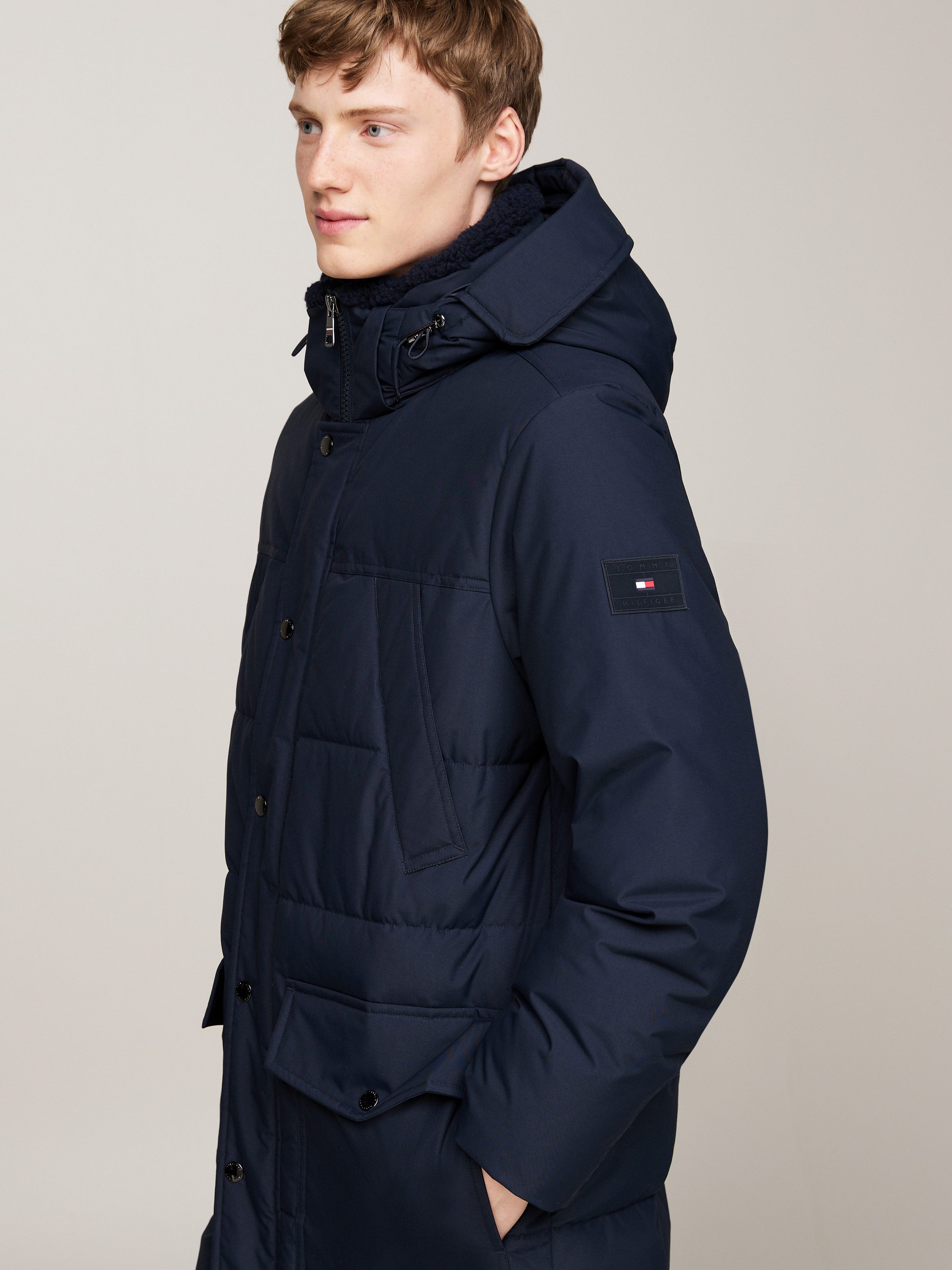 Tommy Hilfiger Parka ROCKIE UTILITY PARKA Winterjacke, Outdoorjacke hoch geschlossen, Stehakragen mit Fellimitat