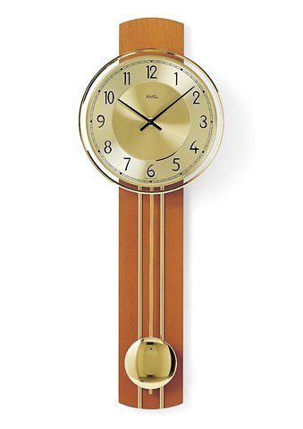 AMS Pendelwanduhr W7115/9 (Quarzuhr,Holzgehäuse,Esszimmer,Wohnzimmer)