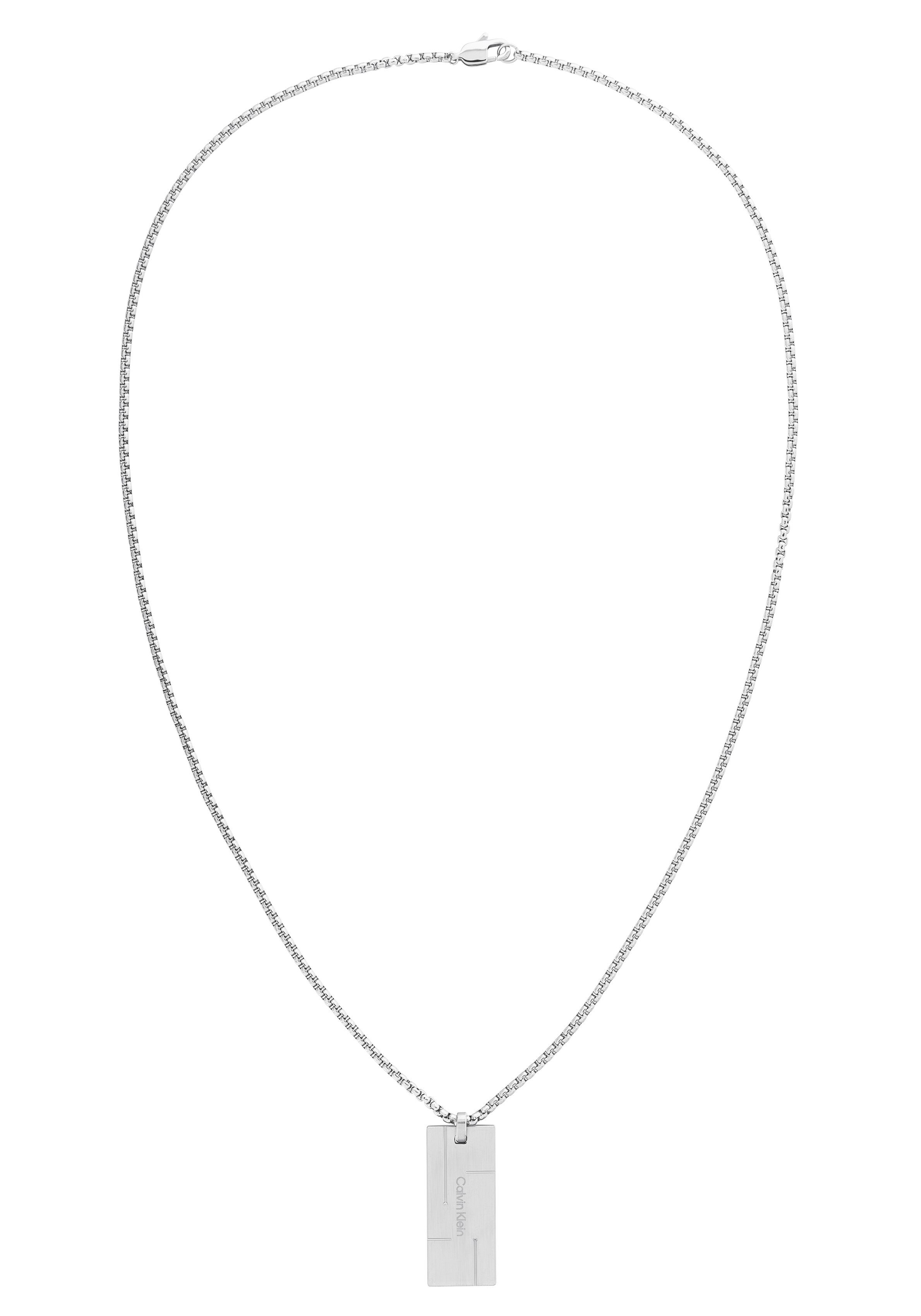 Calvin Klein Kette mit Anhänger Schmuck Edelstahl Halsschmuck Halskette Venezianerkette GRID