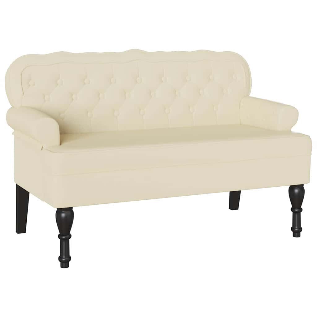 vidaXL Sitzbank Chesterfield Bank Creme 119,5 x 64,5 x 75 cm Kunstleder (1-St)