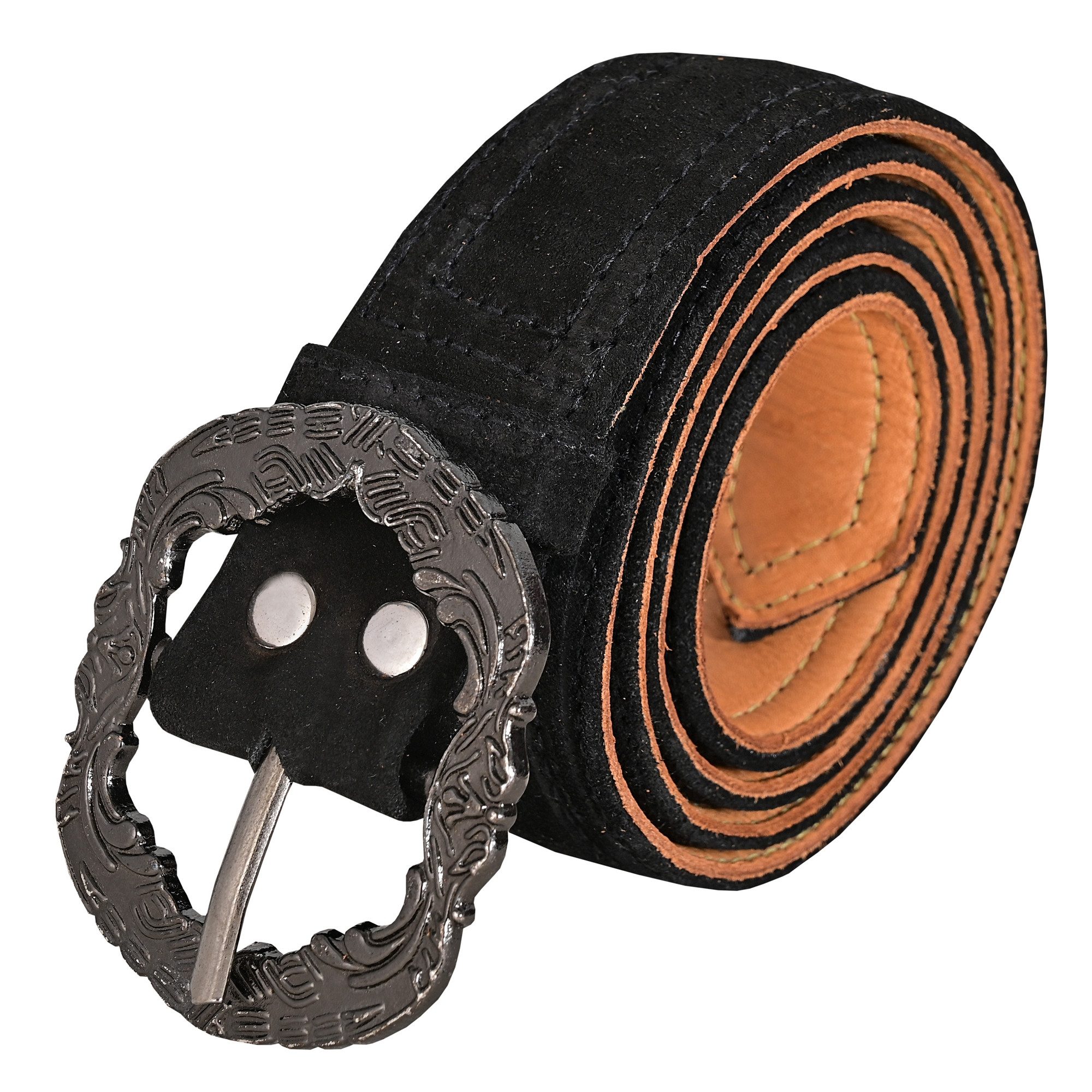 German Wear Ledergürtel GW1902-Gürtel Trachtengürtel aus Echtleder für Lederhosen mit Schnalle