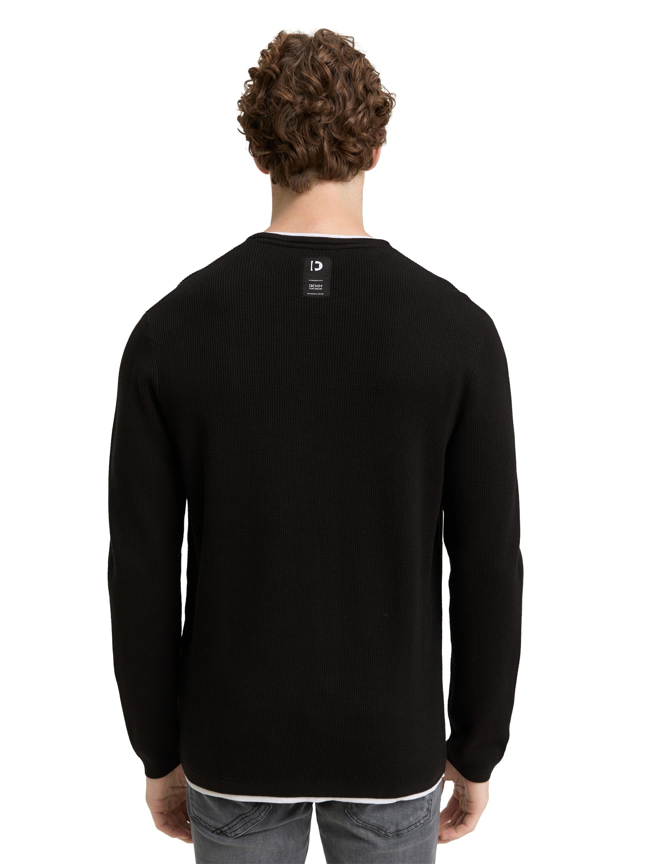 TOM TAILOR Denim Strickpullover mit 2-in-1 günstig online kaufen