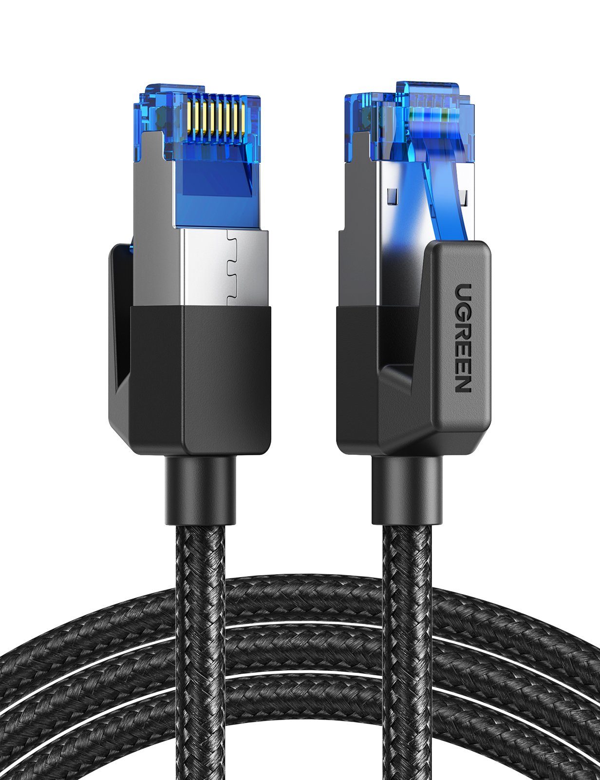 UGREEN Ugreen Netzwerkkabel Nylon LAN Kabel Internetkabel Ethernet  patchcord RJ45 Cat 8 F/FTP LAN-Kabel, (500 cm)