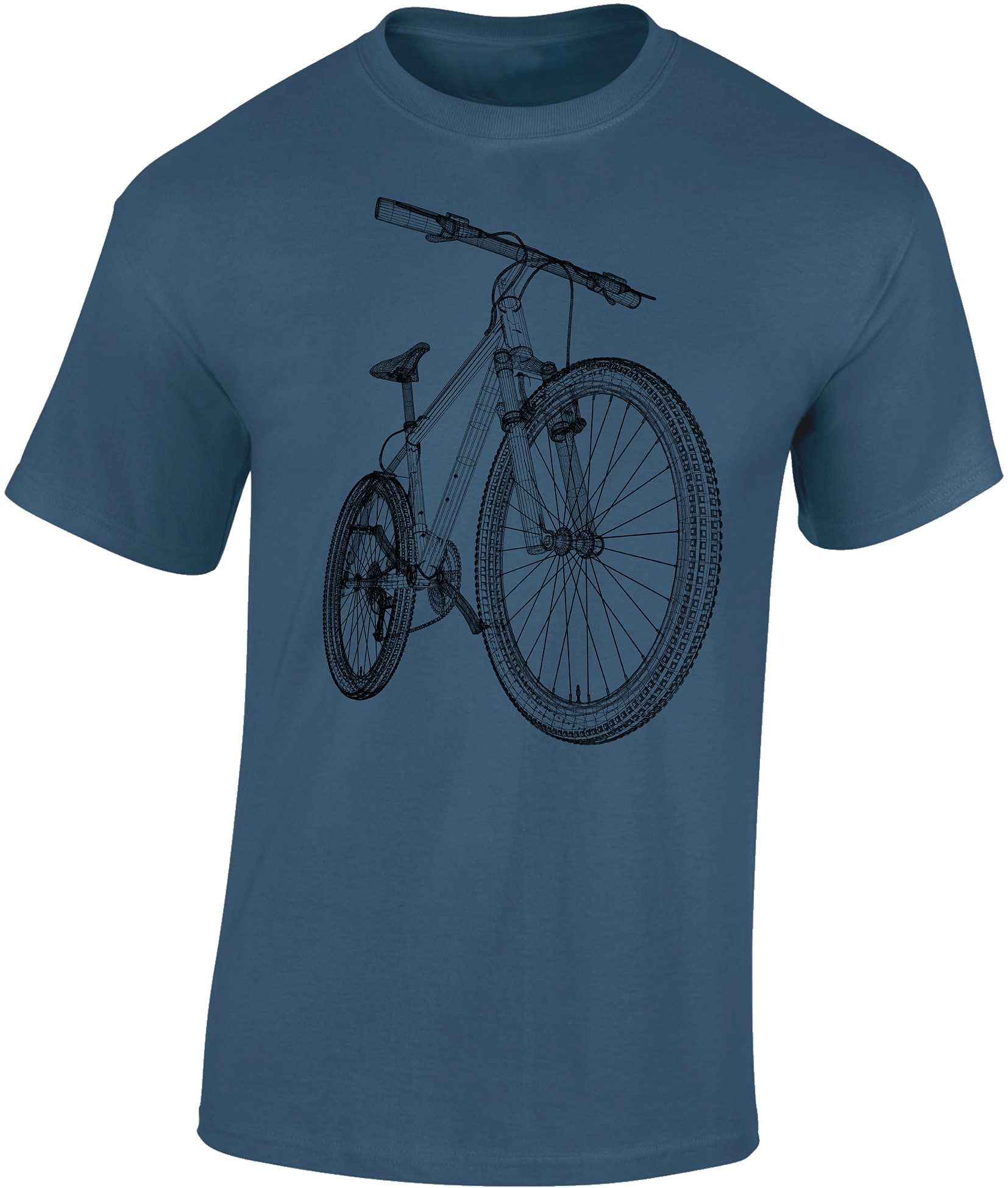 Print-Shirt Fahrrad T-Shirt: "MTB Blueprint" - Mountainbike Shirt