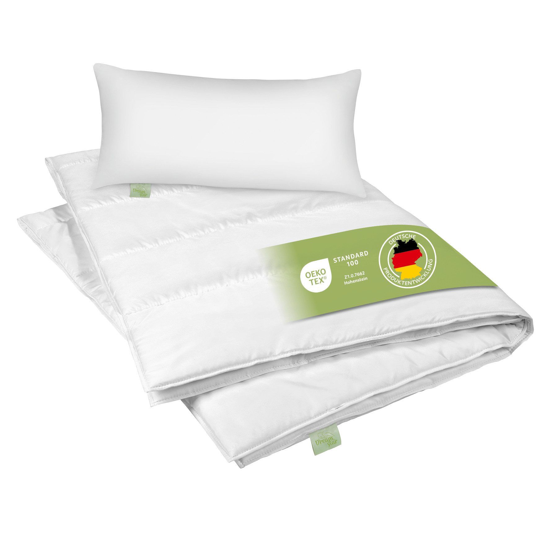 Dreamstar Microfaserbettdecke + Kopfkissen Eco Bettwaren-Set günstig online kaufen
