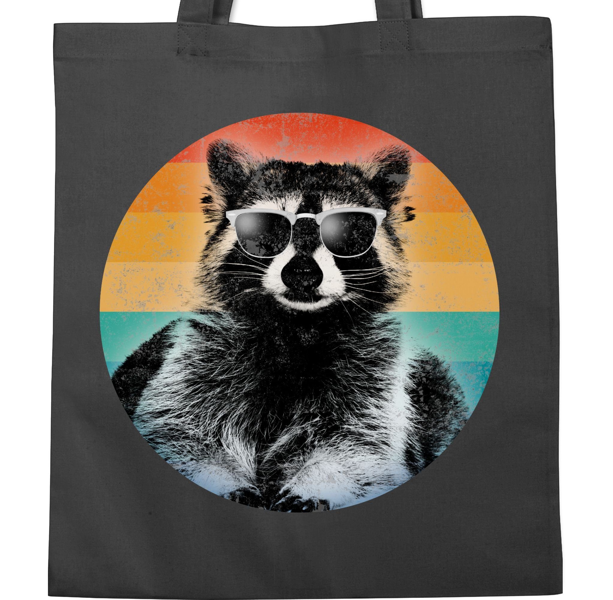 Shirtracer Umhängetasche Cooler Waschbär Raccoon, Vintage Retro