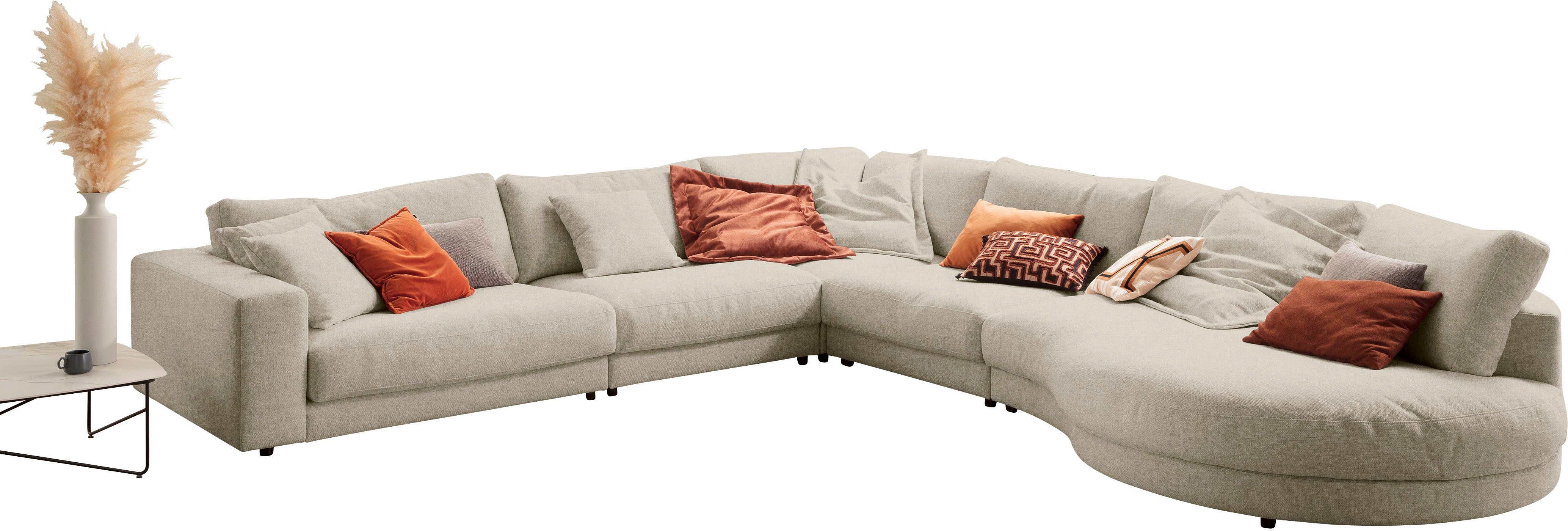 3C Candy Ecksofa Enisa II, bequem und komfortabel, Mega Familiensofa, L-Form, incl. 3 Flatterkissen, wahlweise mit Flecken-Schutz-Bezug Easy care
