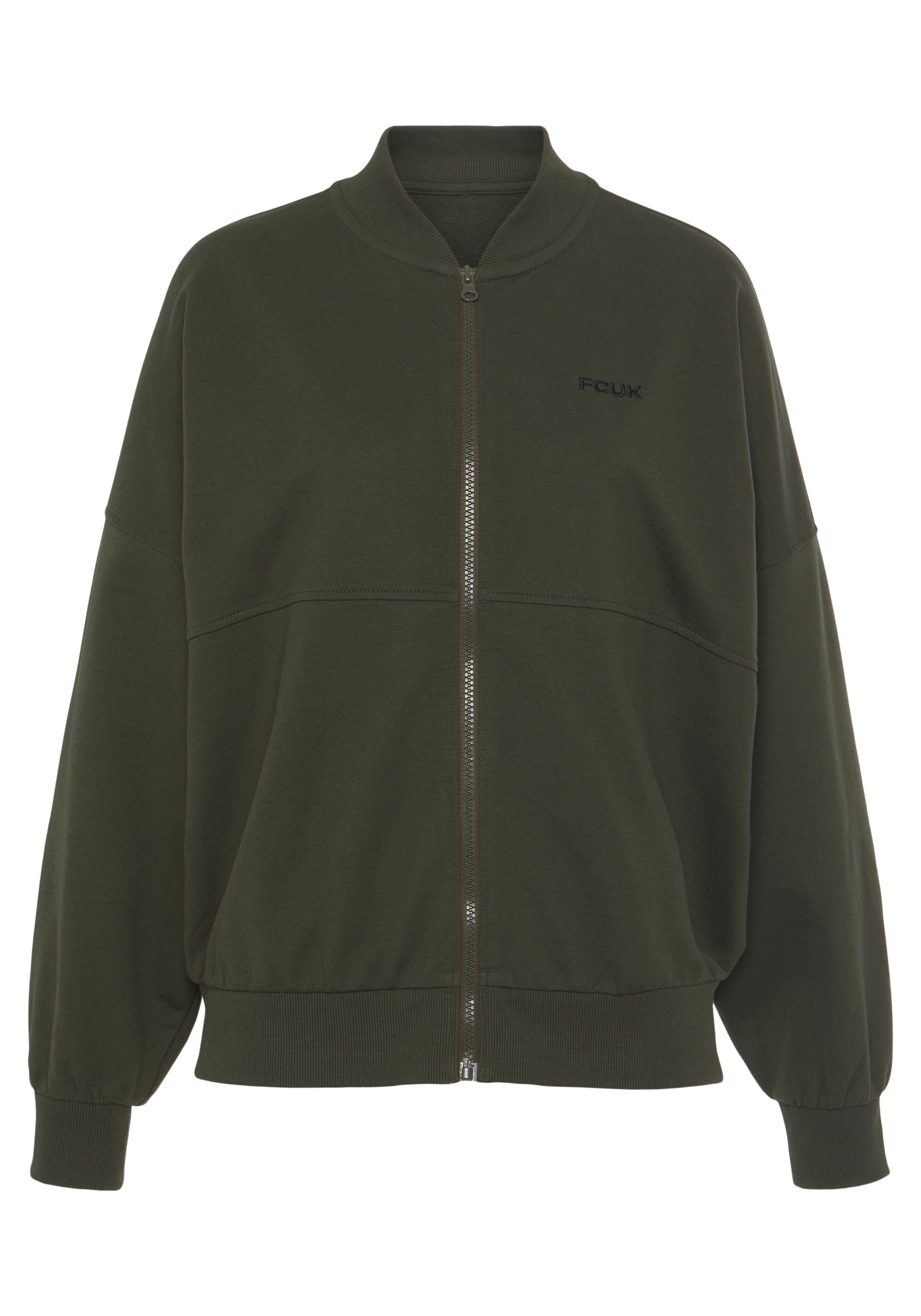FCUK Sweatjacke mit Kragen und durchgehenden günstig online kaufen