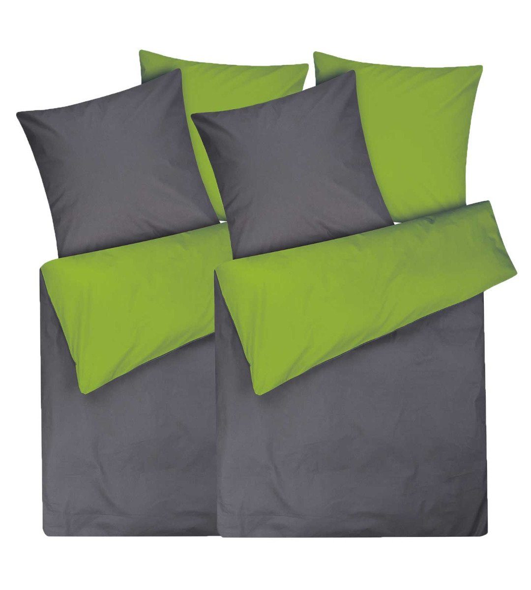 MOON Heimtextilien Wendebettwäsche 2er Pack MOON Renforcé UNI Постельное белье 100% Baumwolle 135x200 / 80x80