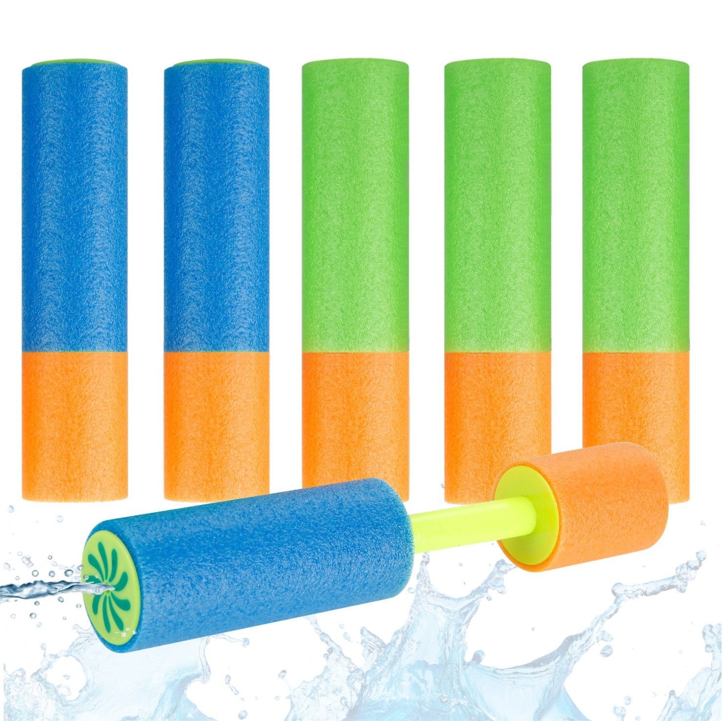 TK Gruppe Wasserpistole 6X Водяні гармати bunt - Wasserspritzpistole (6er Set, 6-tlg., 6x Водяні гармати), extra große Reichweite