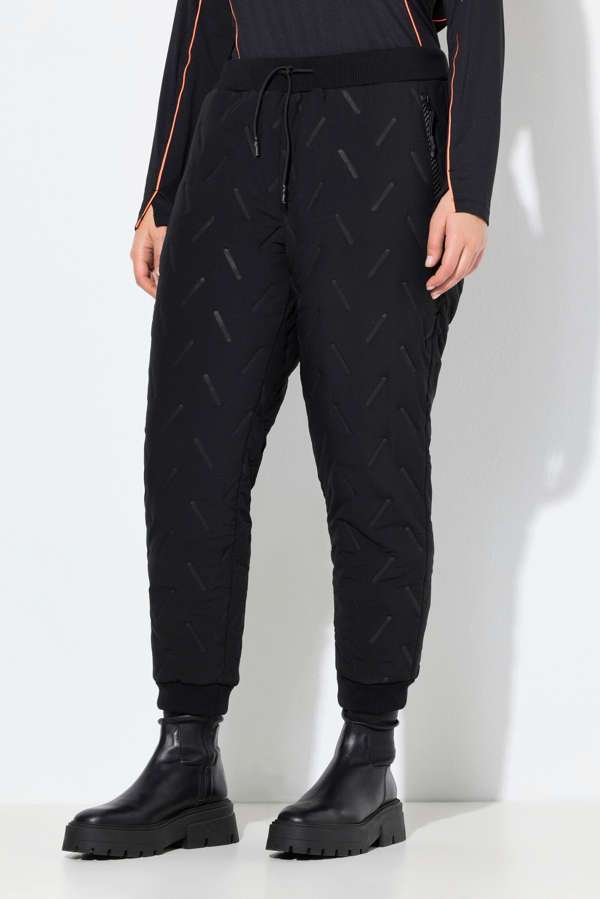 Ulla Popken Funktionshose Funktions-Jogginghose Zipptaschen Rippsaum günstig online kaufen
