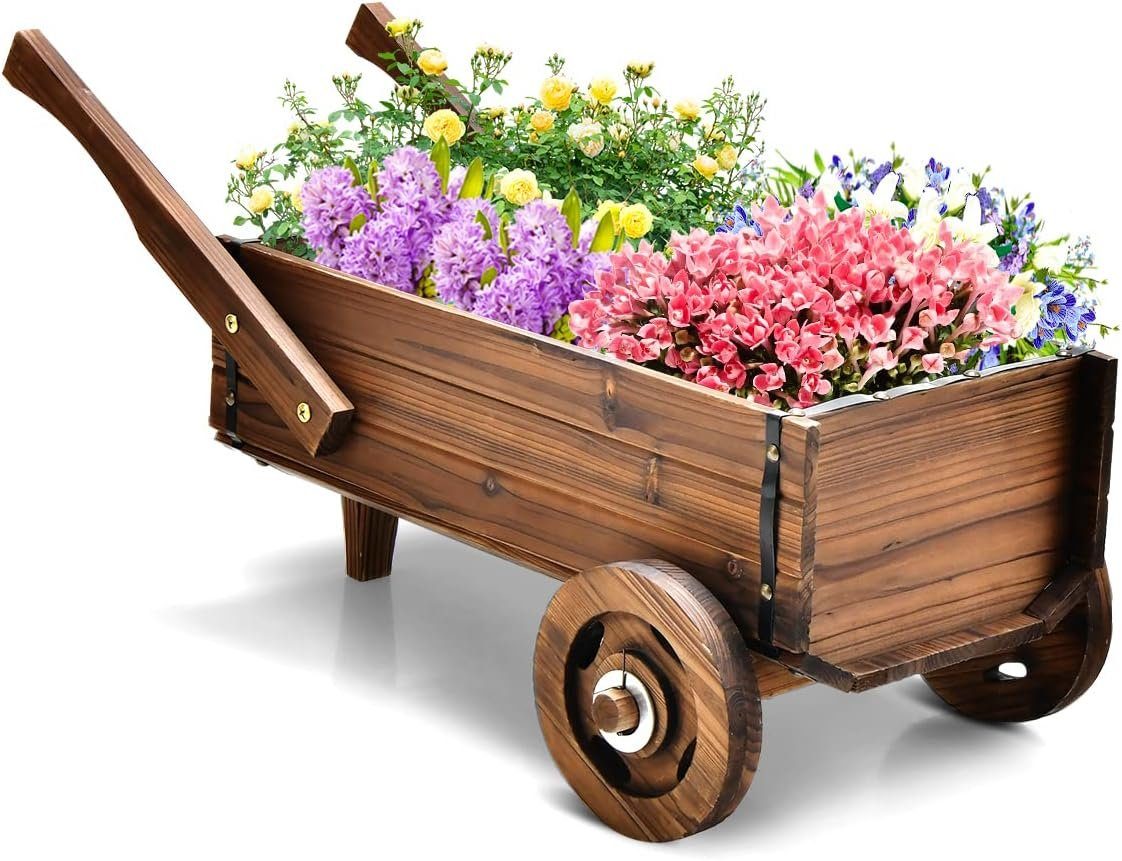 Entwässerungslöcher, mit mit KOMFOTTEU Blumenwagen, Griffe Blumenständer Blumenständer