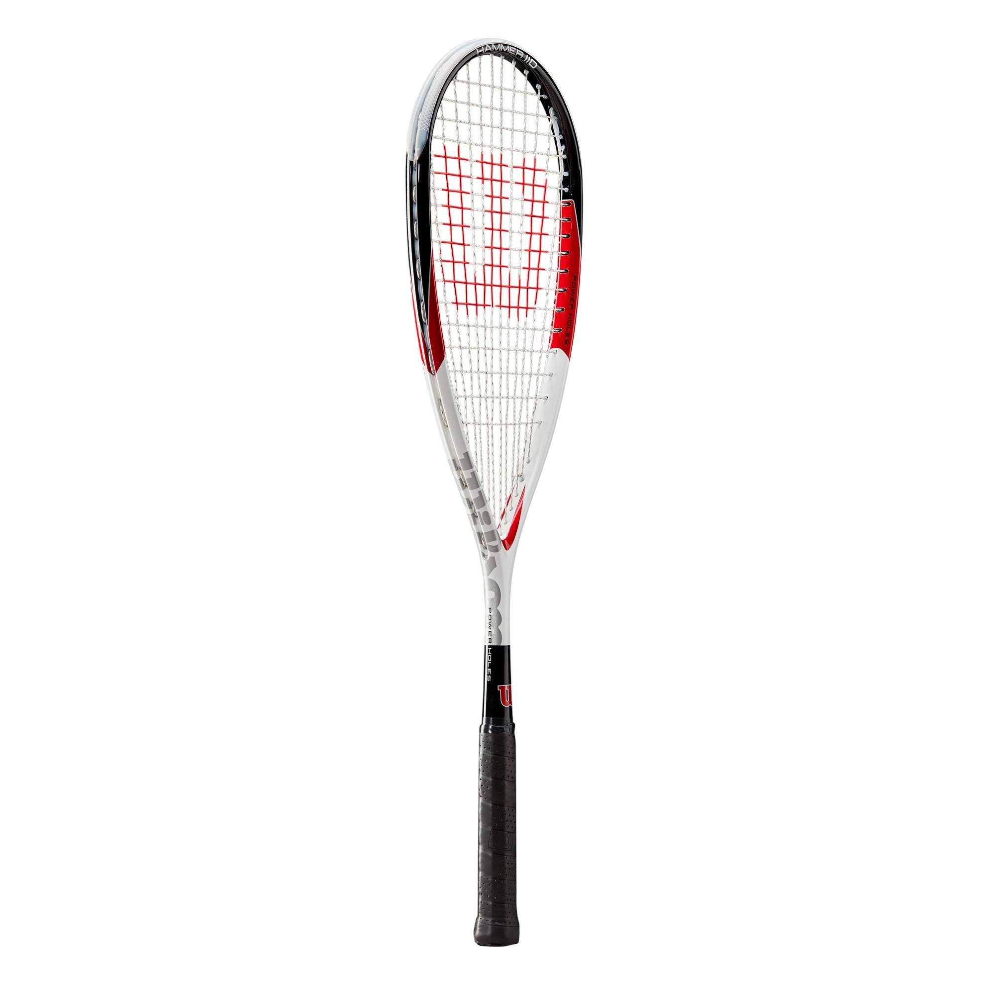 Squashschläger Hammer 110 (110g/grifflastig) weiss - besaitet