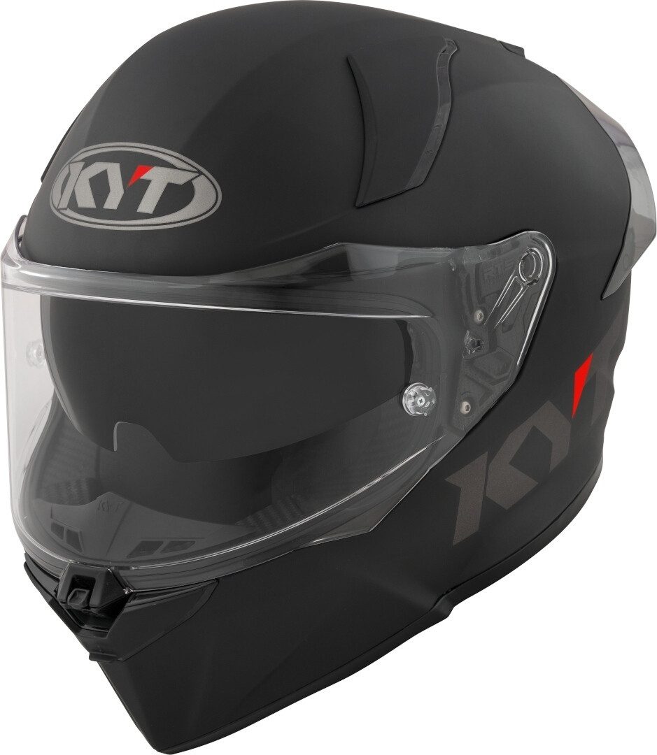 KYT Motorradhelm R2R Plain Helm, Sonnenvisier, Pinlock, Ratschenverschluss, Spoiler, ECE 22.06