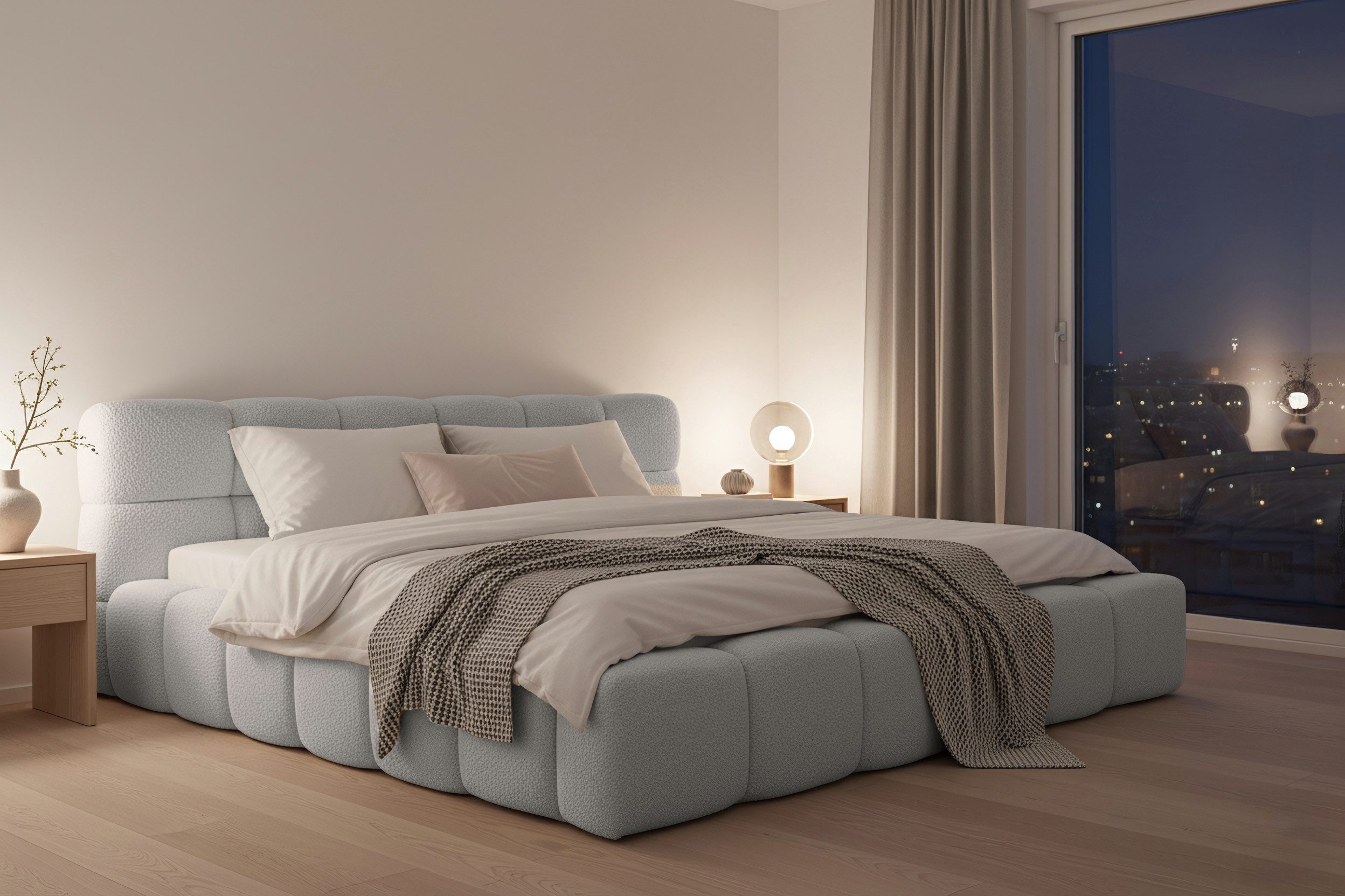 NEXT COLLECTION Bett TEDDY (Doppelbett 140x200 / 160x200 / 180x200 / 200x200 cm), Metallgestell, Gasfedern