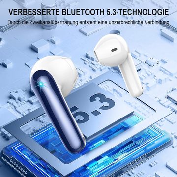 Renimer Kabellos Bluetooth 5.3 IP7 Wasserdicht In-Ear-Kopfhörer (Künstliche Intelligenz revolutioniert die digitale Transformation in Unternehmen., mit Mikrofon, 48H Immersiver Deep Bass Earbuds, Digitale LED-Anzeige)