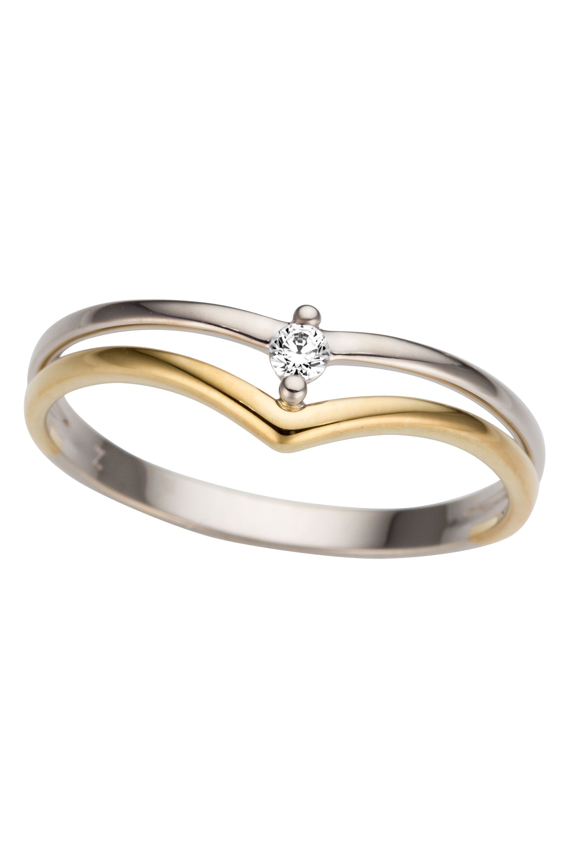 Goldring Schmuck Geschenk Gold 585, bicolor, zweifarbig, poliert