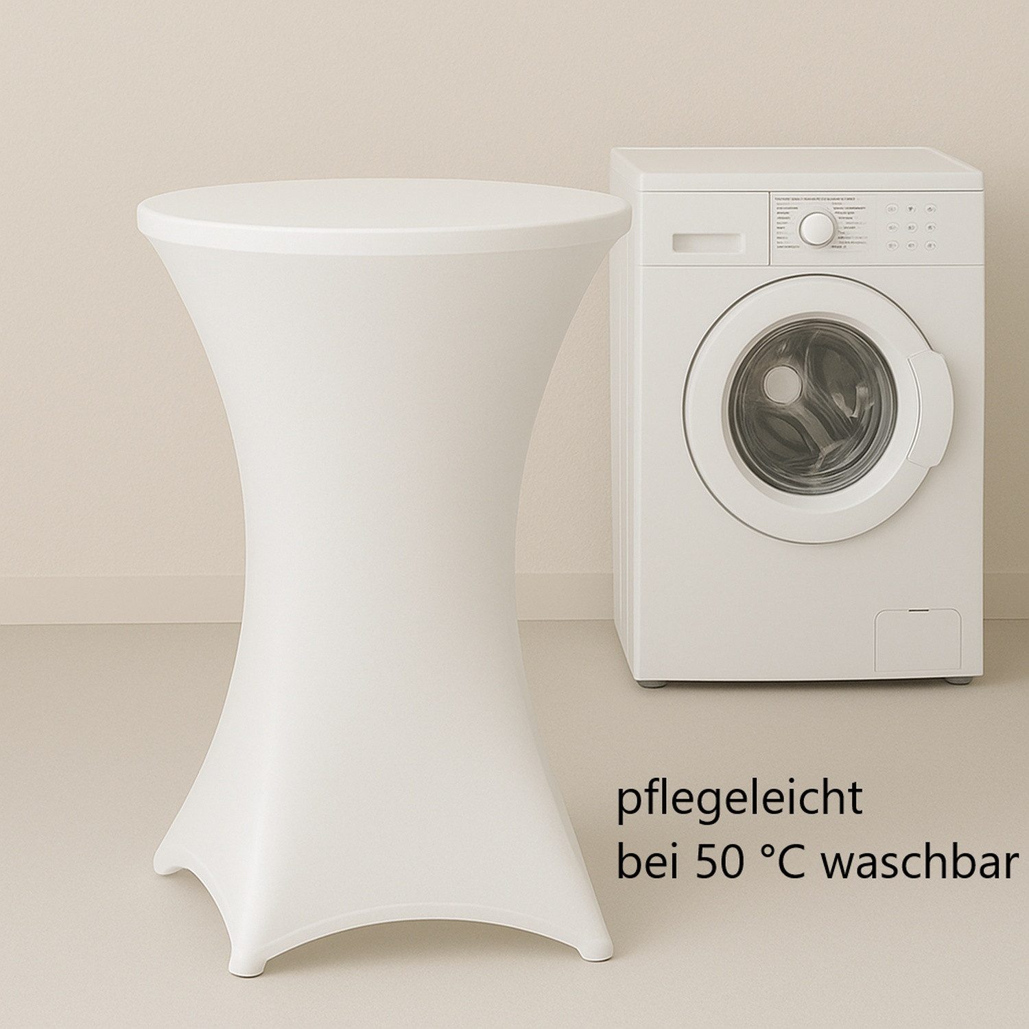 EXKLUSIV HEIMTEXTIL Stehtischhusse, Material: 90 % Polyester 10% Elasthan, ca. 140 g/m²
