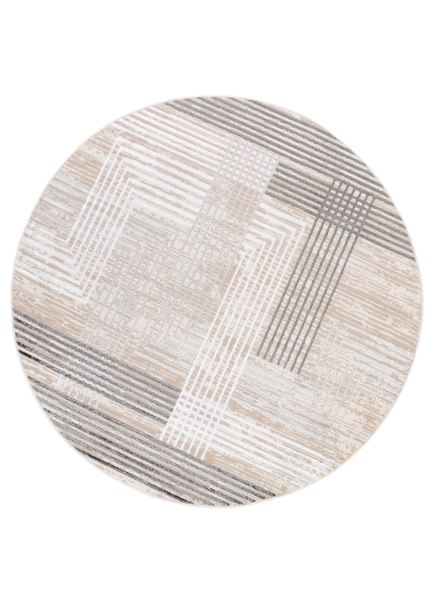 Tapiso Teppich CRYSTAL, rund, Höhe: 8 mm, Wohnzimmer, Schlafzimmer, modern günstig online kaufen