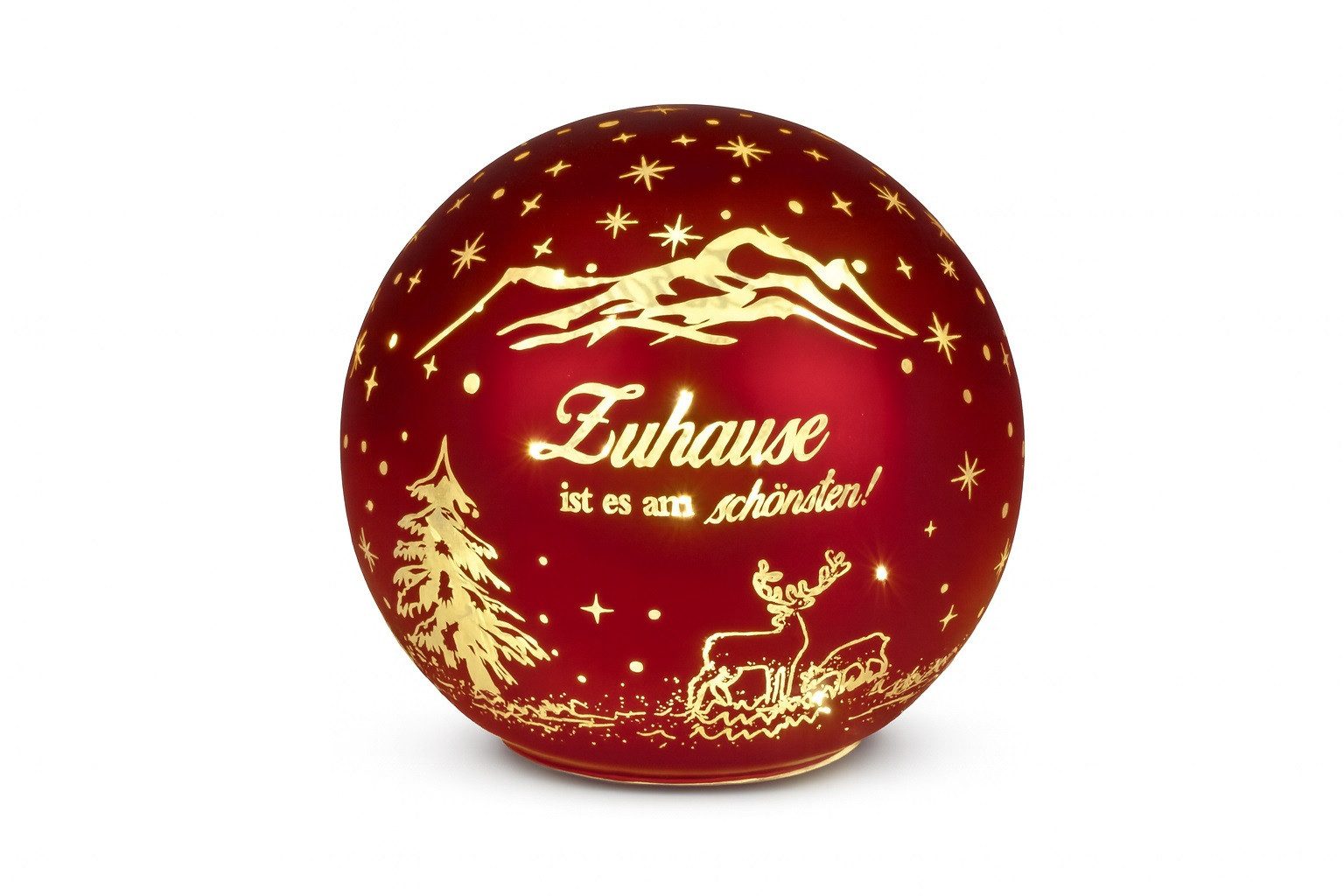 formano LED Kugelleuchte Deko Kugel LED - Licht rot mit Spruch, stehend mit günstig online kaufen