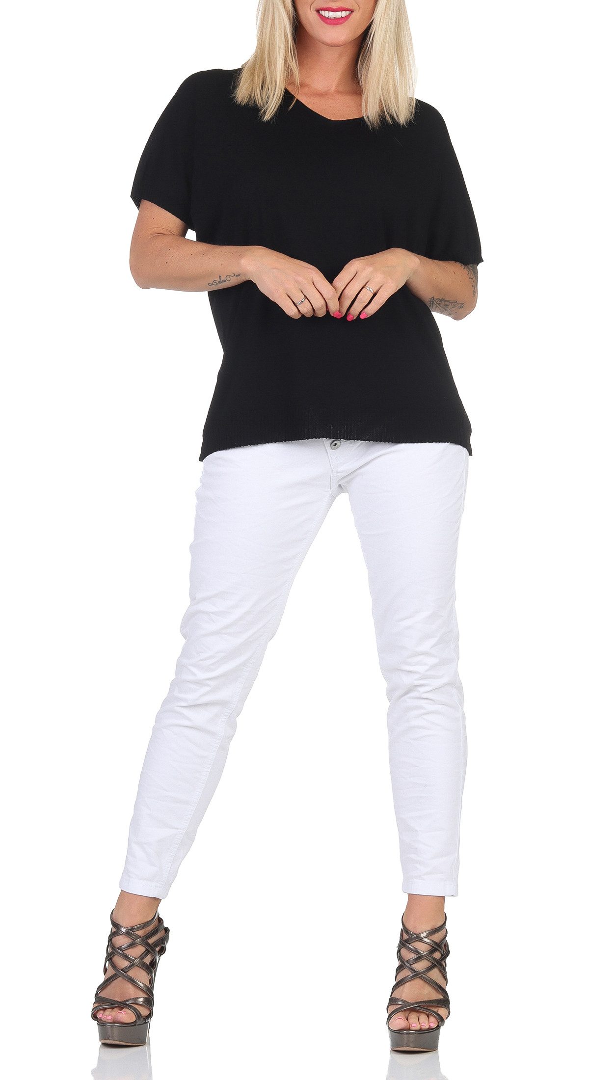 simaranda Strickpullover Damen Pullover 1923 36-40 Schwarz günstig online kaufen