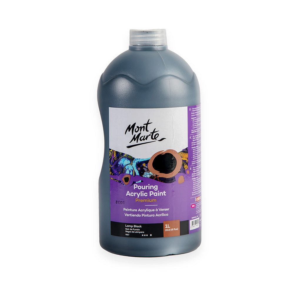 Bastelfarbe PREMIUM Pouring Acrylfarbe, Gieß-Acryl, Weiß / Schwarz 1 L