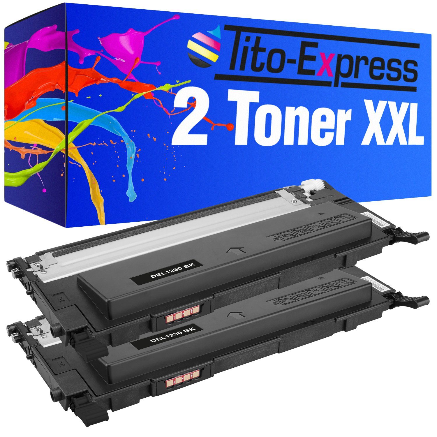 Tito-Express Tonerpatrone 2er Set ersetzt Dell 1230 Dell-1230 Dell1230 Black, für Dell 1230c 1235c 1235cn
