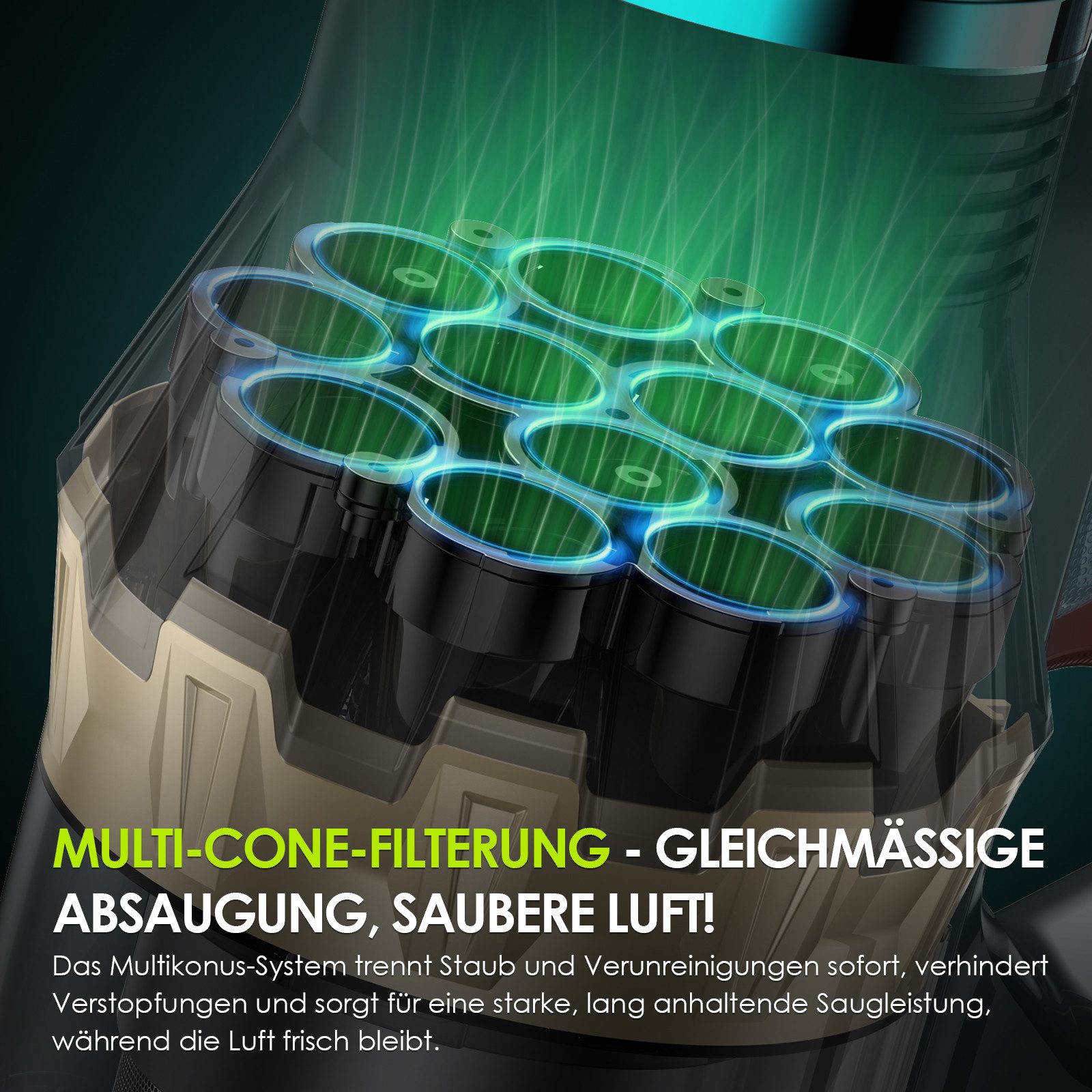 ZMH Akku-Handstaubsauger Akku Staubsauger Kabellos, 550W/45000Pa/60 Min Akkustaubsauger, 550 W