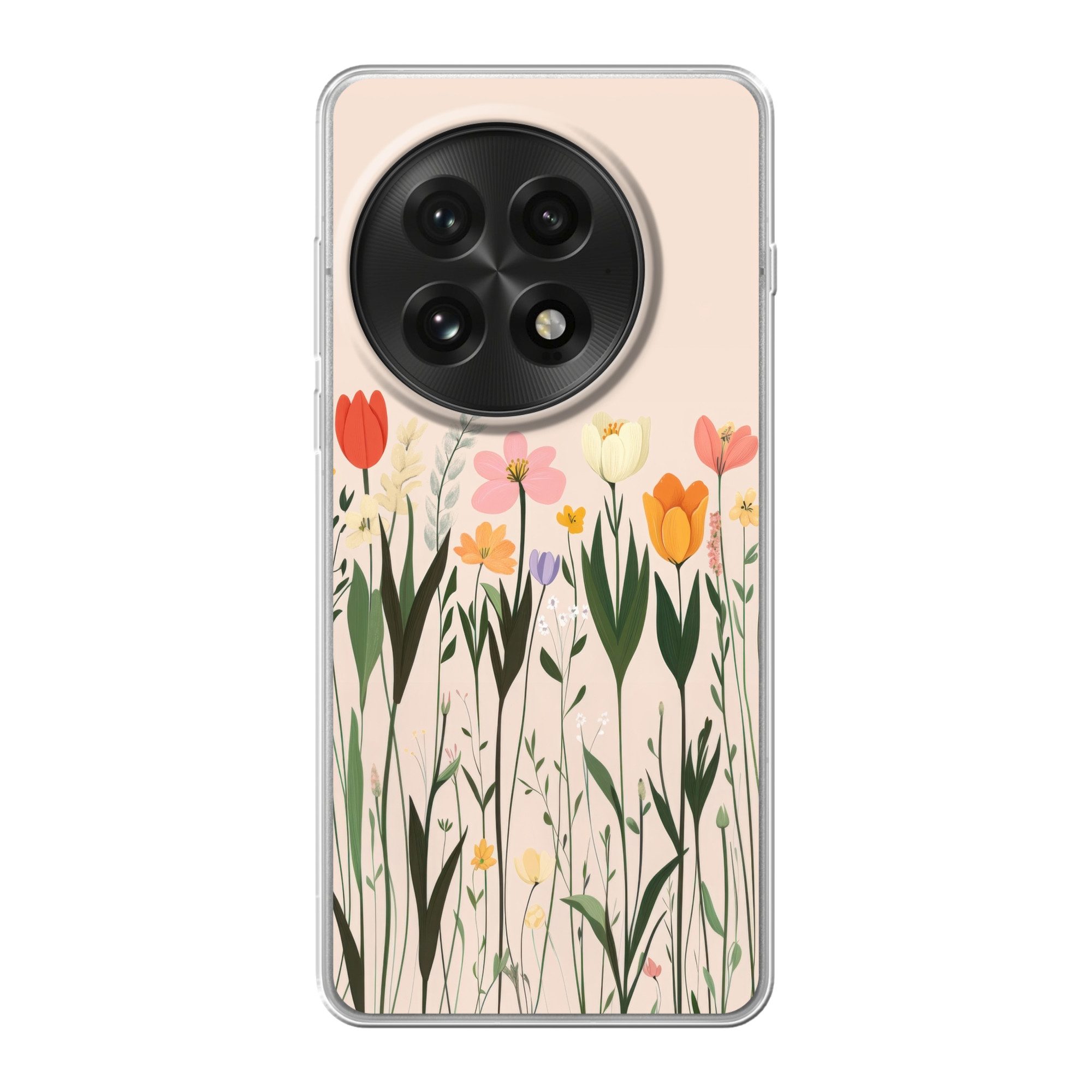 MuchoWow Handyhülle für OnePlus 13 Pastelltöne - Blumen - Illustration, Phone Case, Silikon, Schutzhülle Dünn