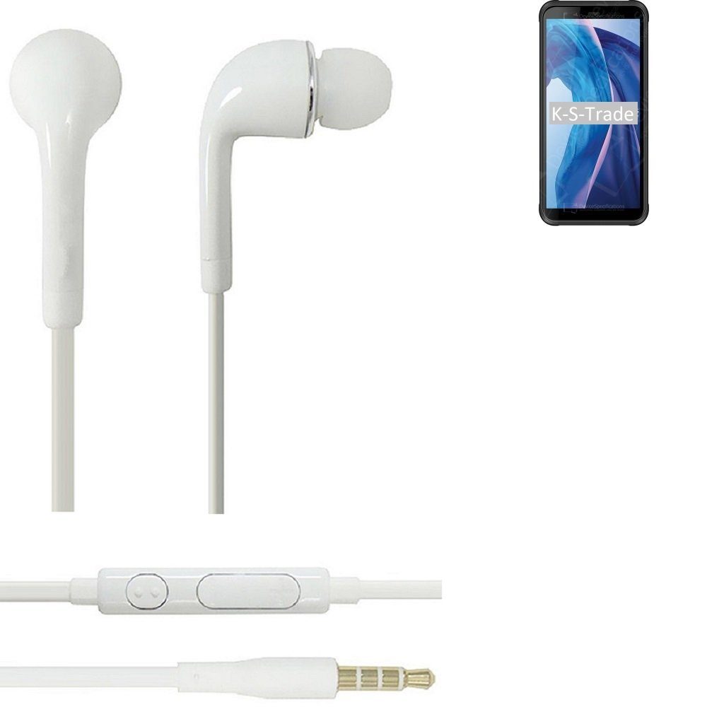 K-S-Trade für Blackview BV6300 In-Ear-Kopfhörer (Kopfhörer Headset mit Mikrofon u Lautstärkeregler weiß 3,5mm)