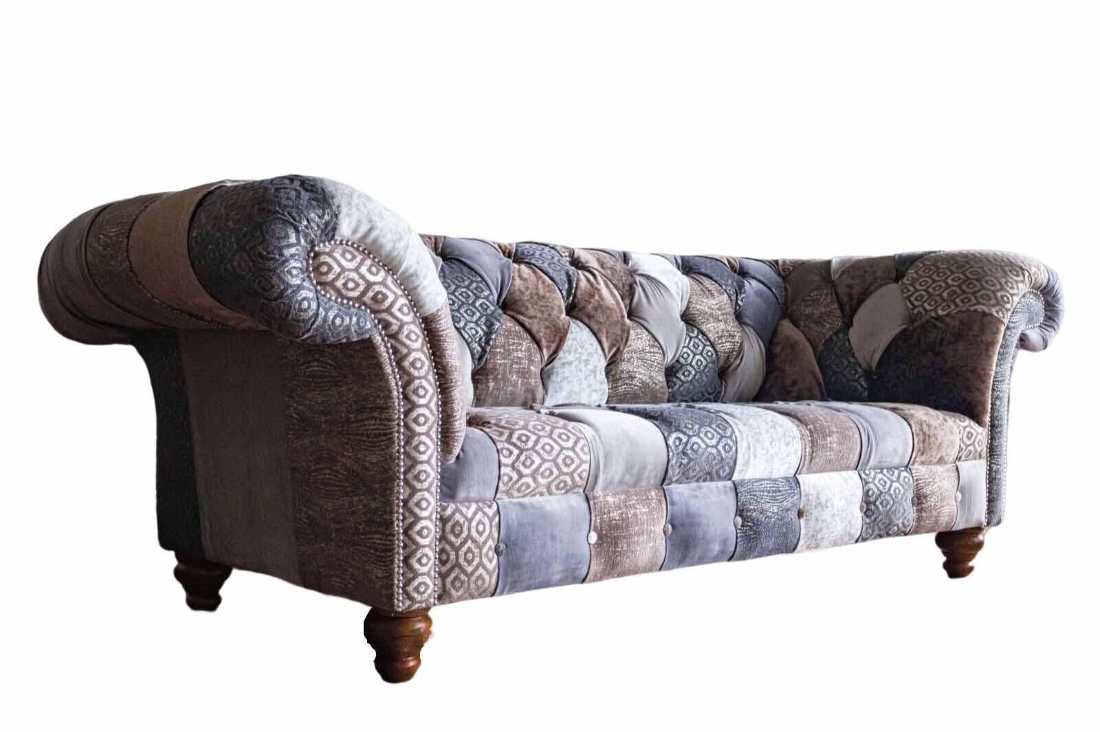 Xlmoebel Chesterfield-Sofa Modernes Chesterfield-Sofa aus hochwertigem Stoff in eleganter Optik, Hergestellt in Europa