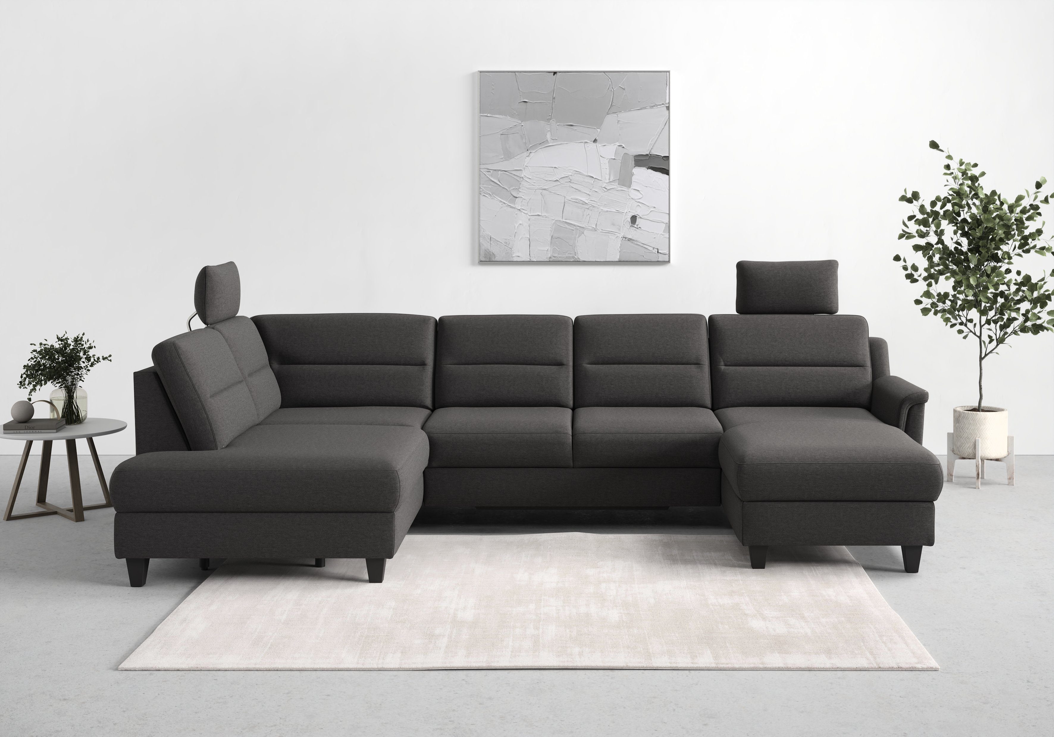 sit&more Wohnlandschaft Farö U-Form, inklusive Federkern, wahlweise mit Bettfunktion und Bettkasten