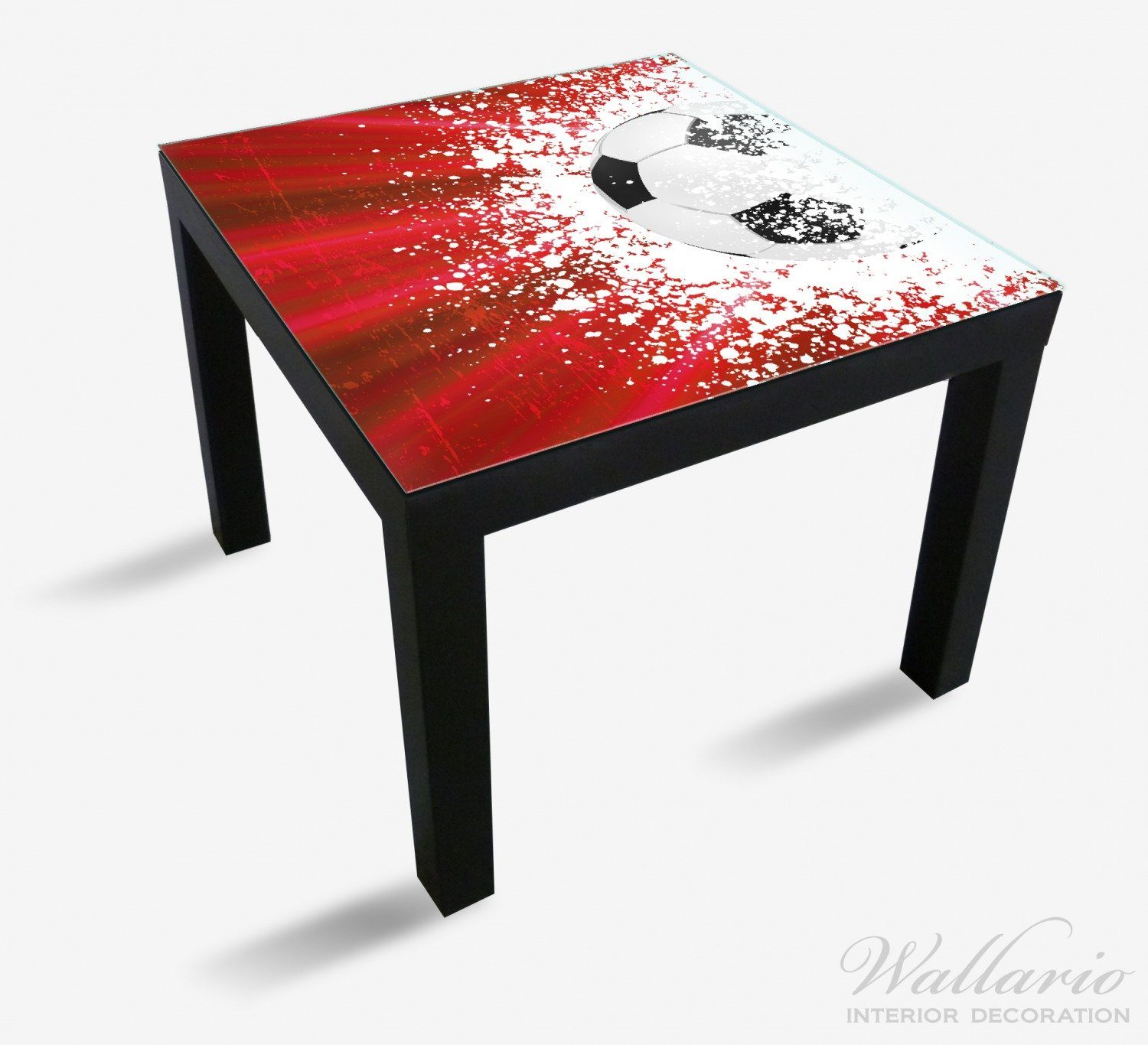 rot - geeignet Wallario Ikea Tischplatte in Splashing Design Tisch für (1 Fußball St), Lack