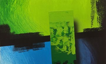 WandbilderXXL XXL-Wandbild Color Clash 210 x 70 cm, Abstraktes Gemälde, handgemaltes Unikat