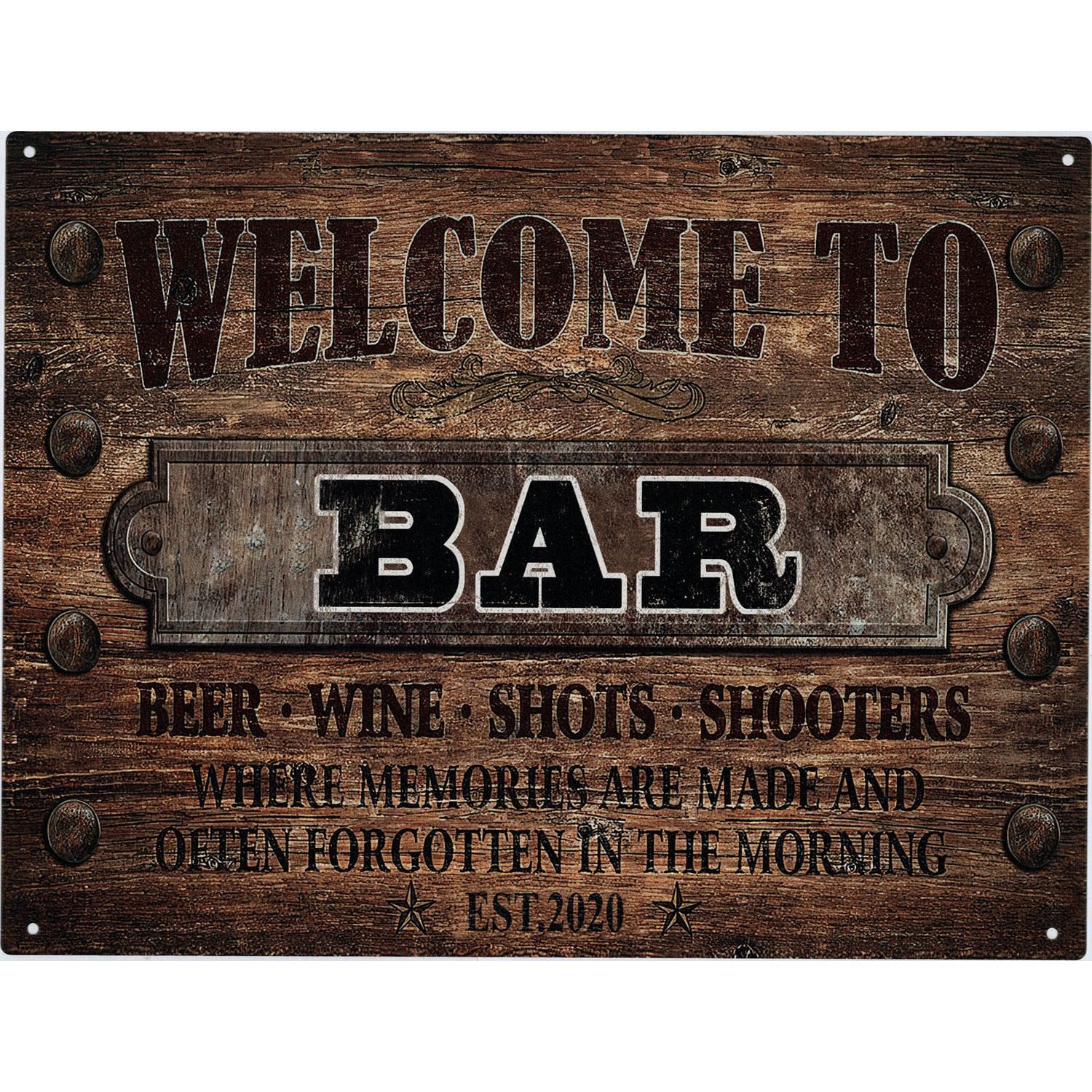 Moritz Metallschild Blechschild Wine Beer Shots Bar, (Einzeln), 25 x 33 cm Vintage Retro Deko Schild Metallschild Wandbild Schild – Bild 4 von 4