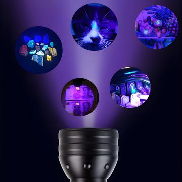 Retoo Taschenlampe UV Taschenlampe Handlampe Schwarzlicht LED Taschenlicht Bernstein (UV Taschenlampe, UV-Taschenlampe, Benutzerhandbücher in Deutsch, Originalverpackung), Einfach zu bedienen, Sicherheit, Haltbarkeit, Effizienz, Aluminium