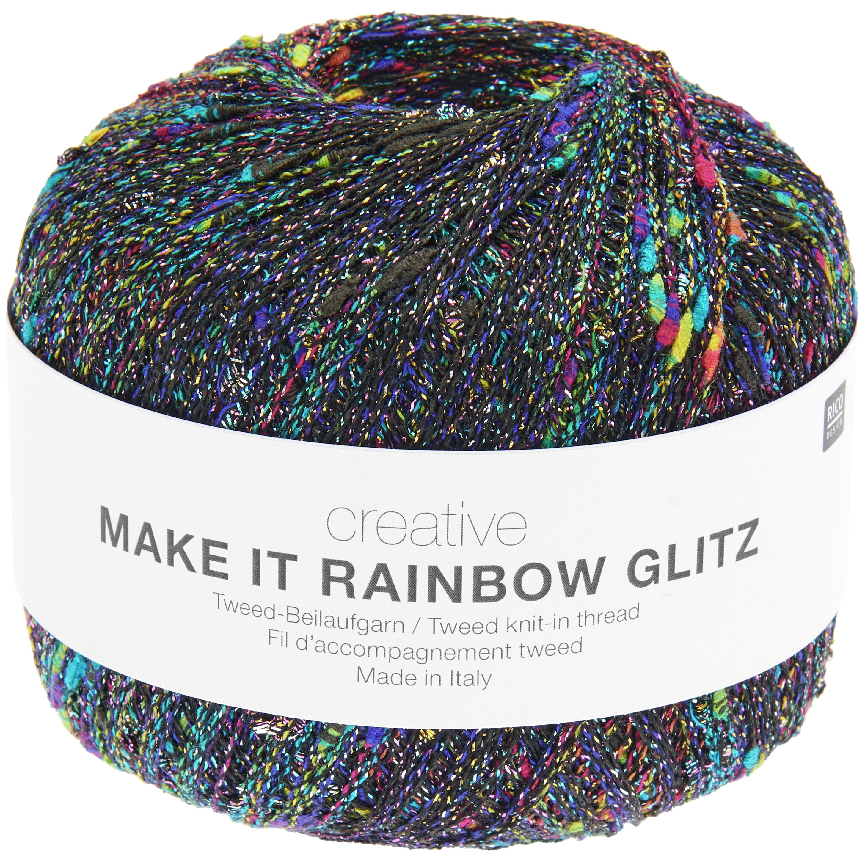 Rico Design Make It Rainbow Glitz Häkelwolle, 50 g, 525 m